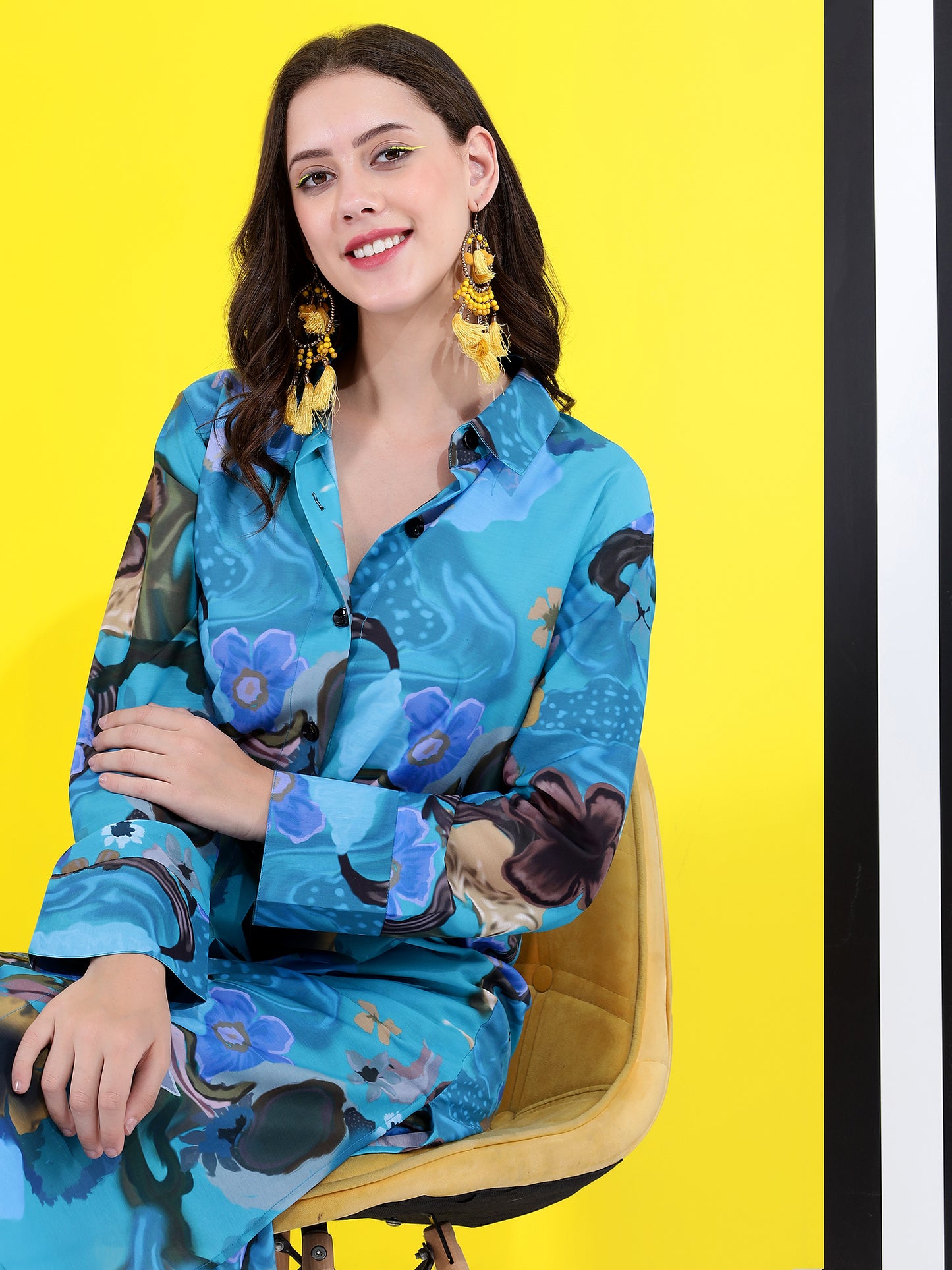 Summer solistic Coord set long shirt style of 2
