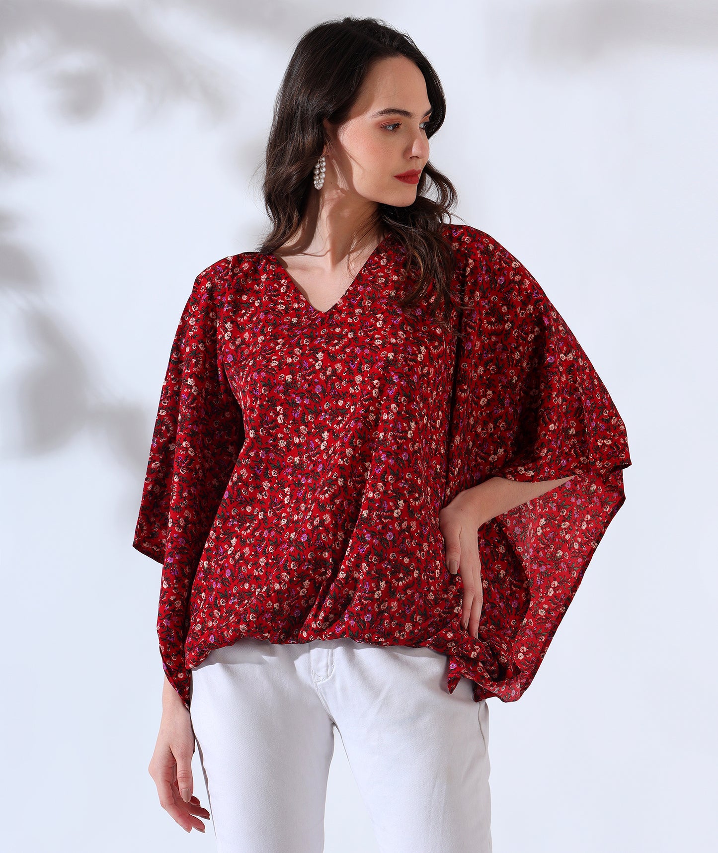Playful Printed Kaftan Style Top