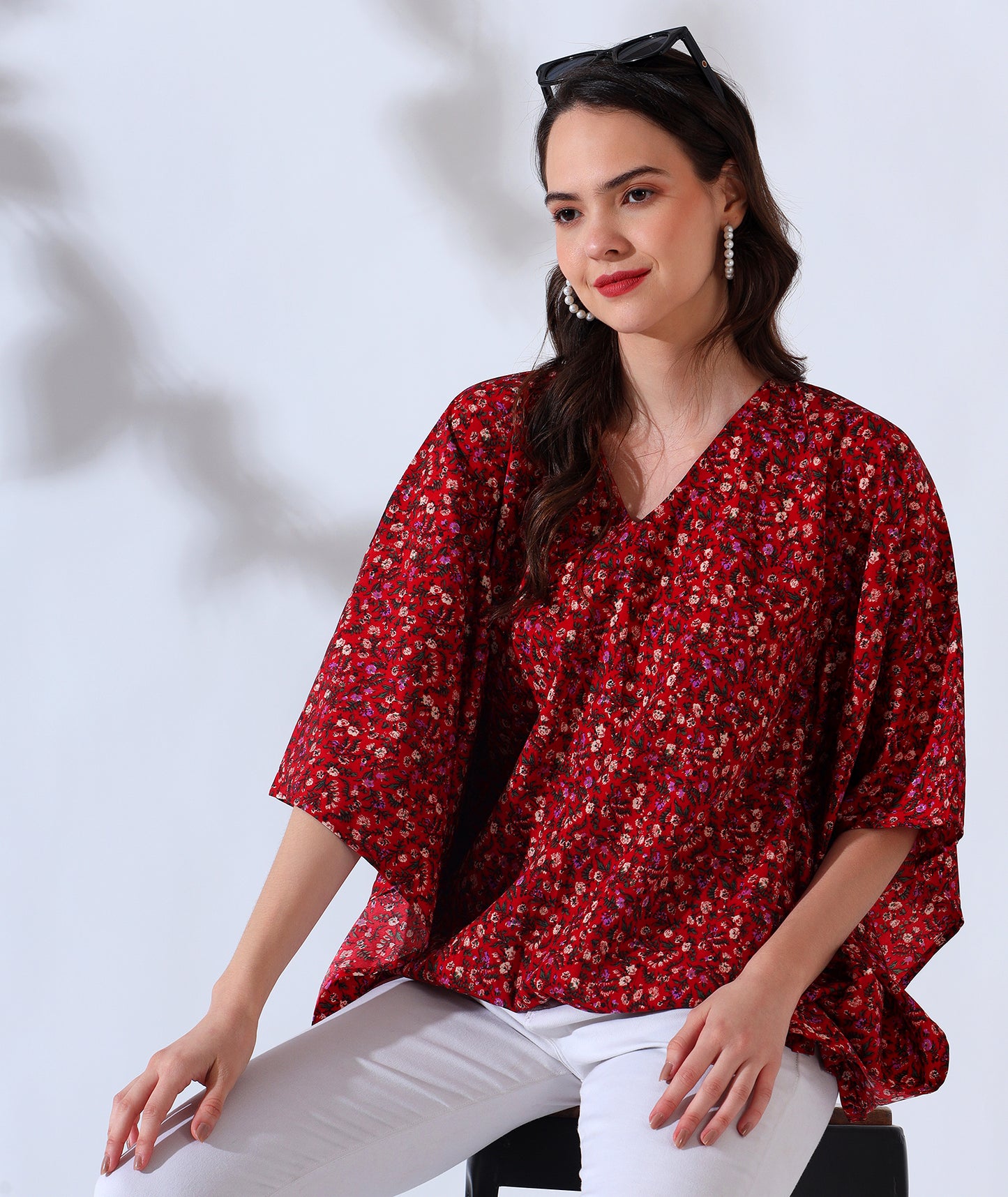 Playful Printed Kaftan Style Top