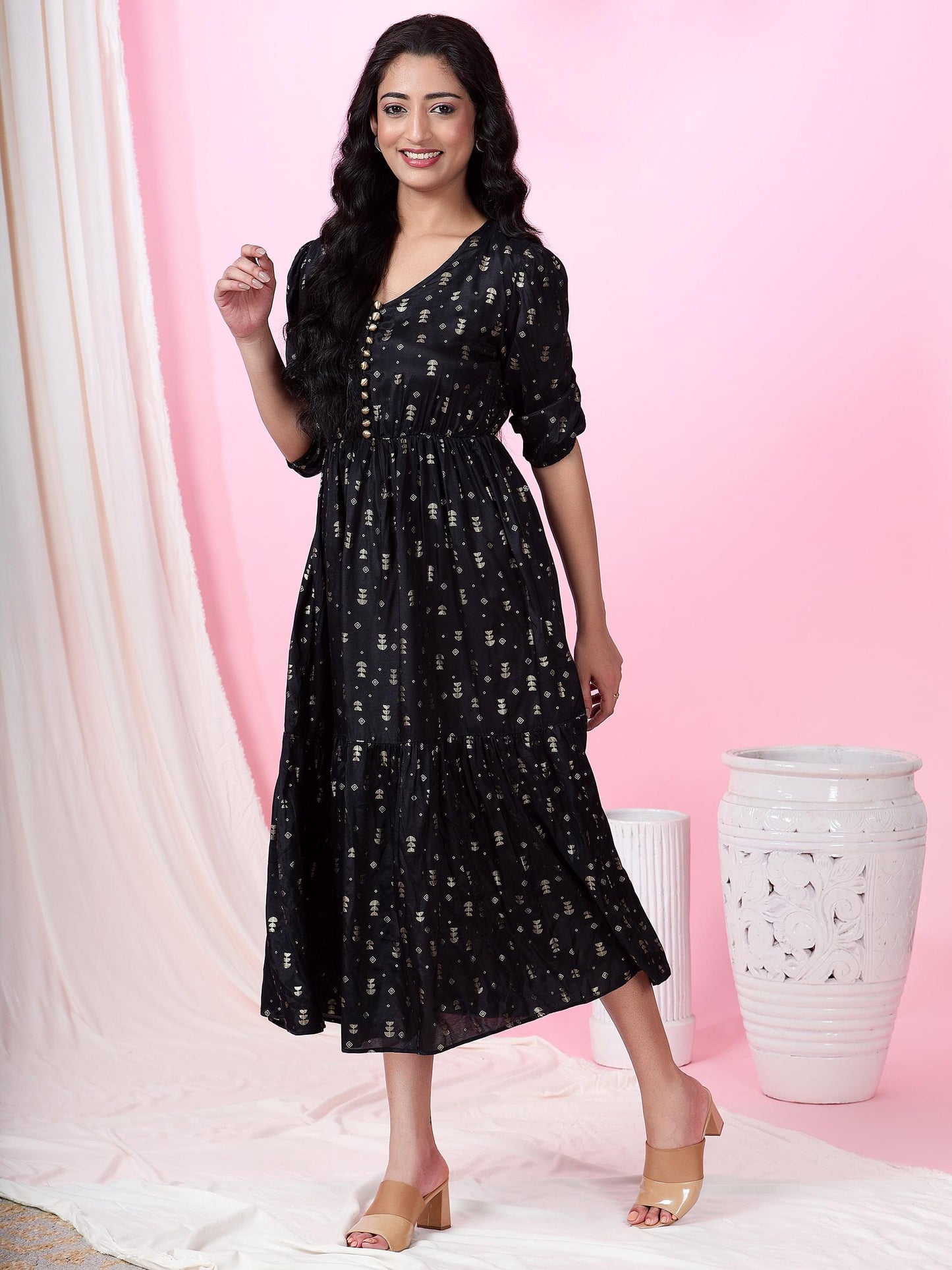 Cosmic Connection Printed Kaftan Dress