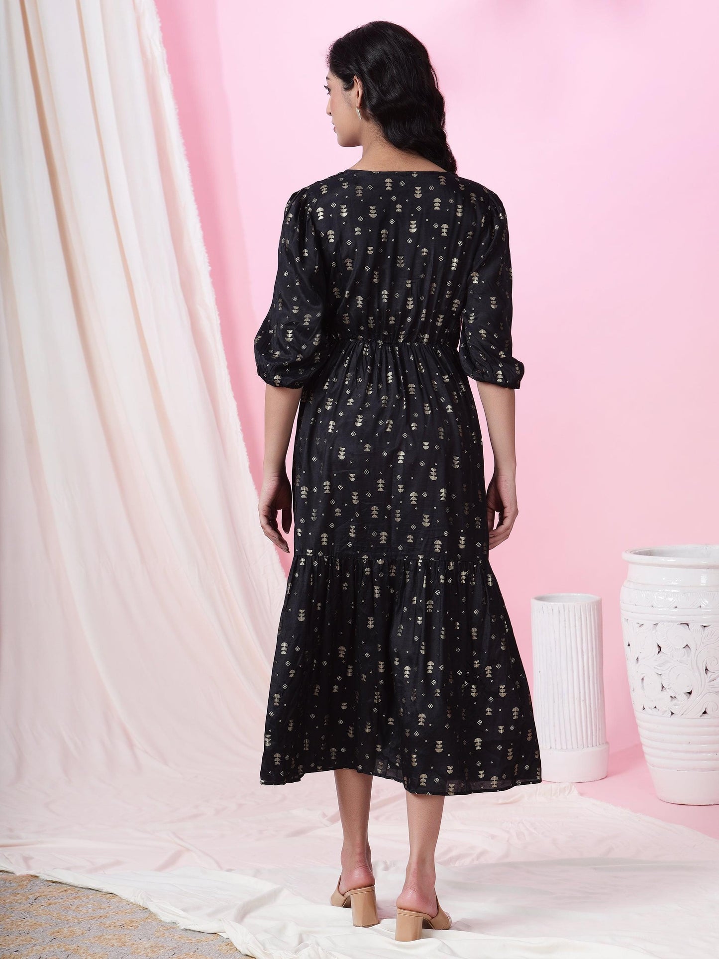 Cosmic Connection Printed Kaftan Dress
