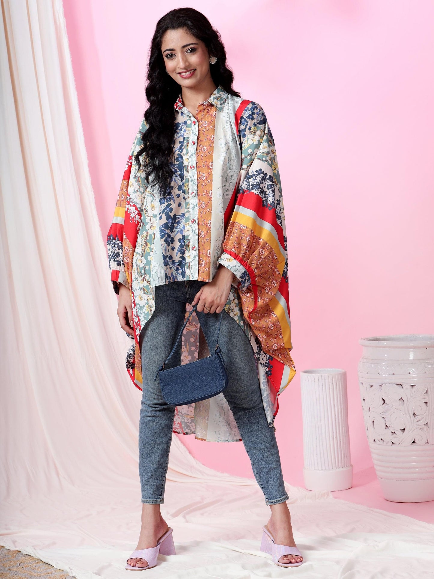 Seaside Serenity Printed Kaftan Style Top