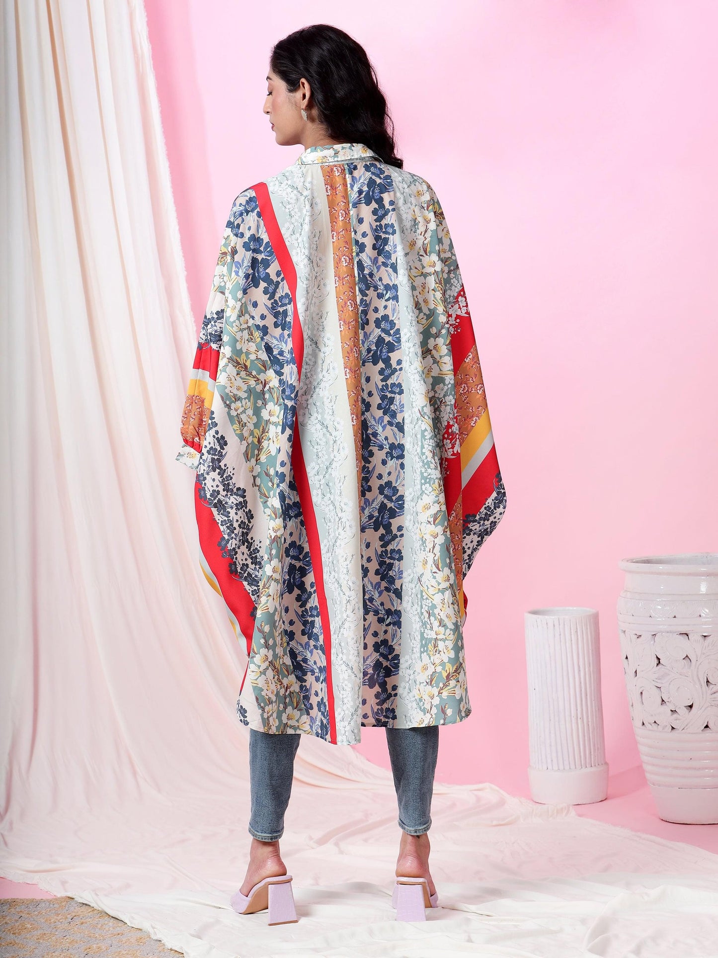 Seaside Serenity Printed Kaftan Style Top