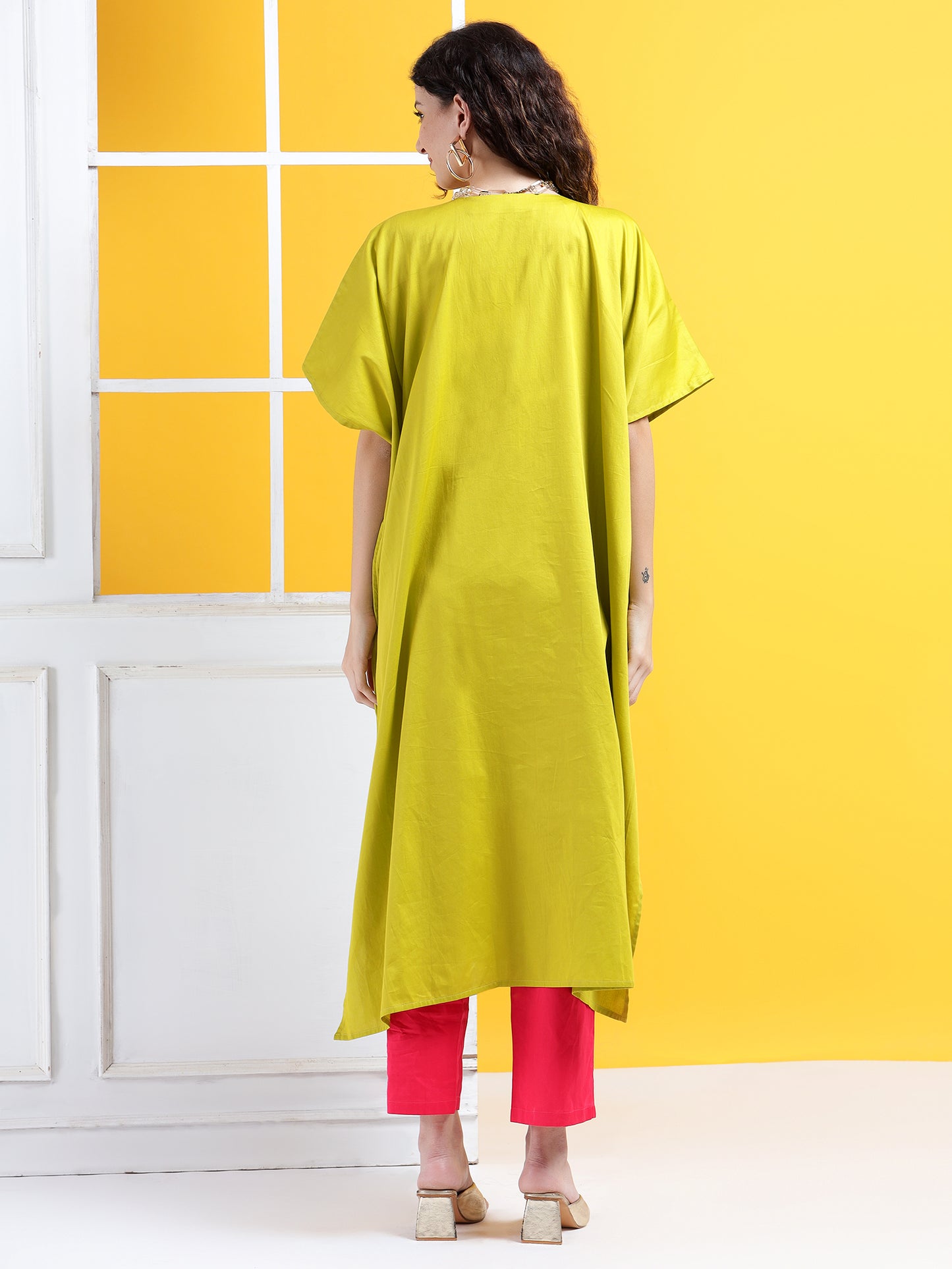 Solid Sophistication Kaftan Style Suit- Set of 2