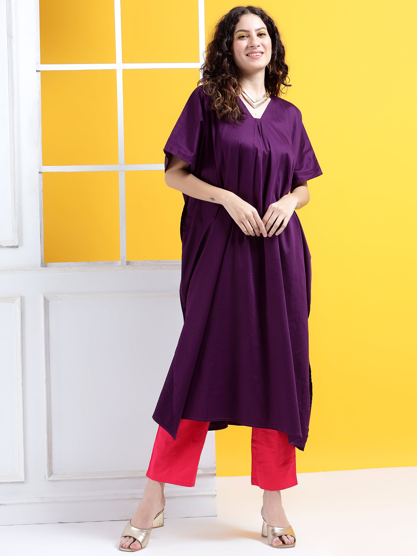 Monochrome Mastery Kaftan Style Suit- Set of 2