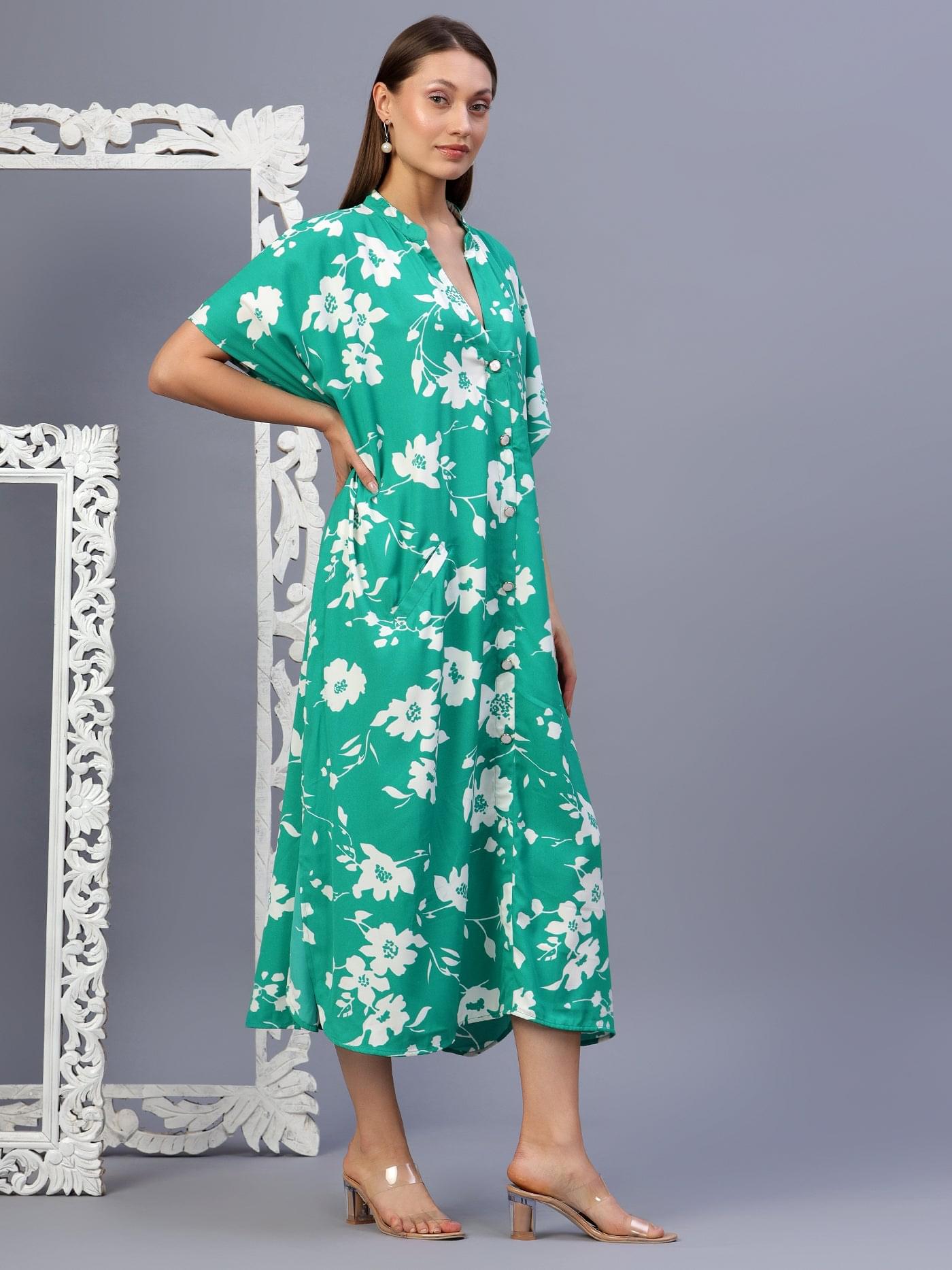 Floral Print Kaftan Dress