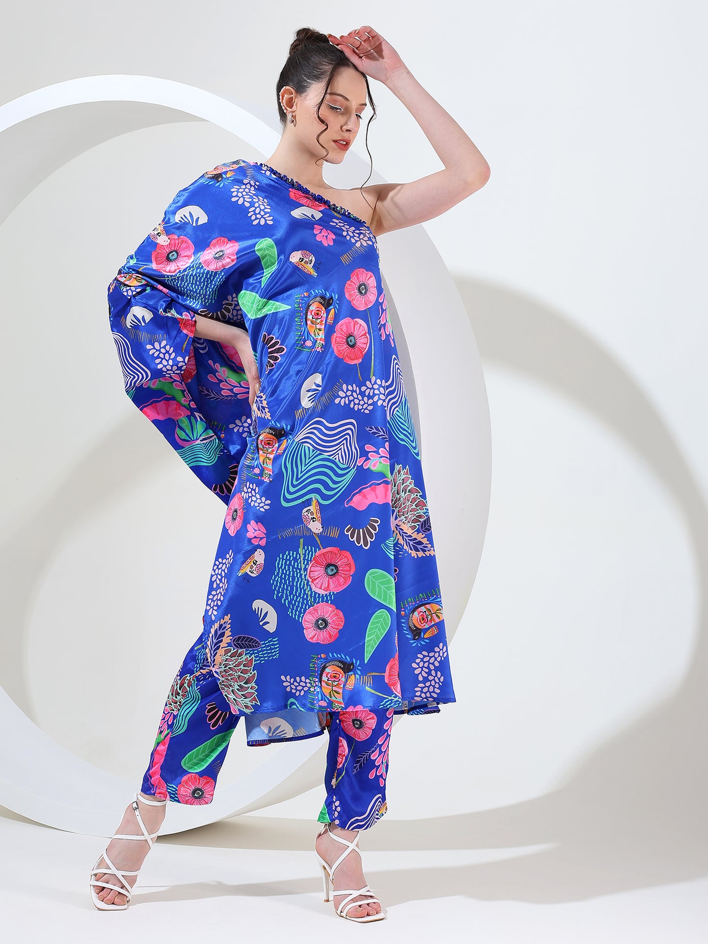 Fashionista one shoulder Coord suit set of 2