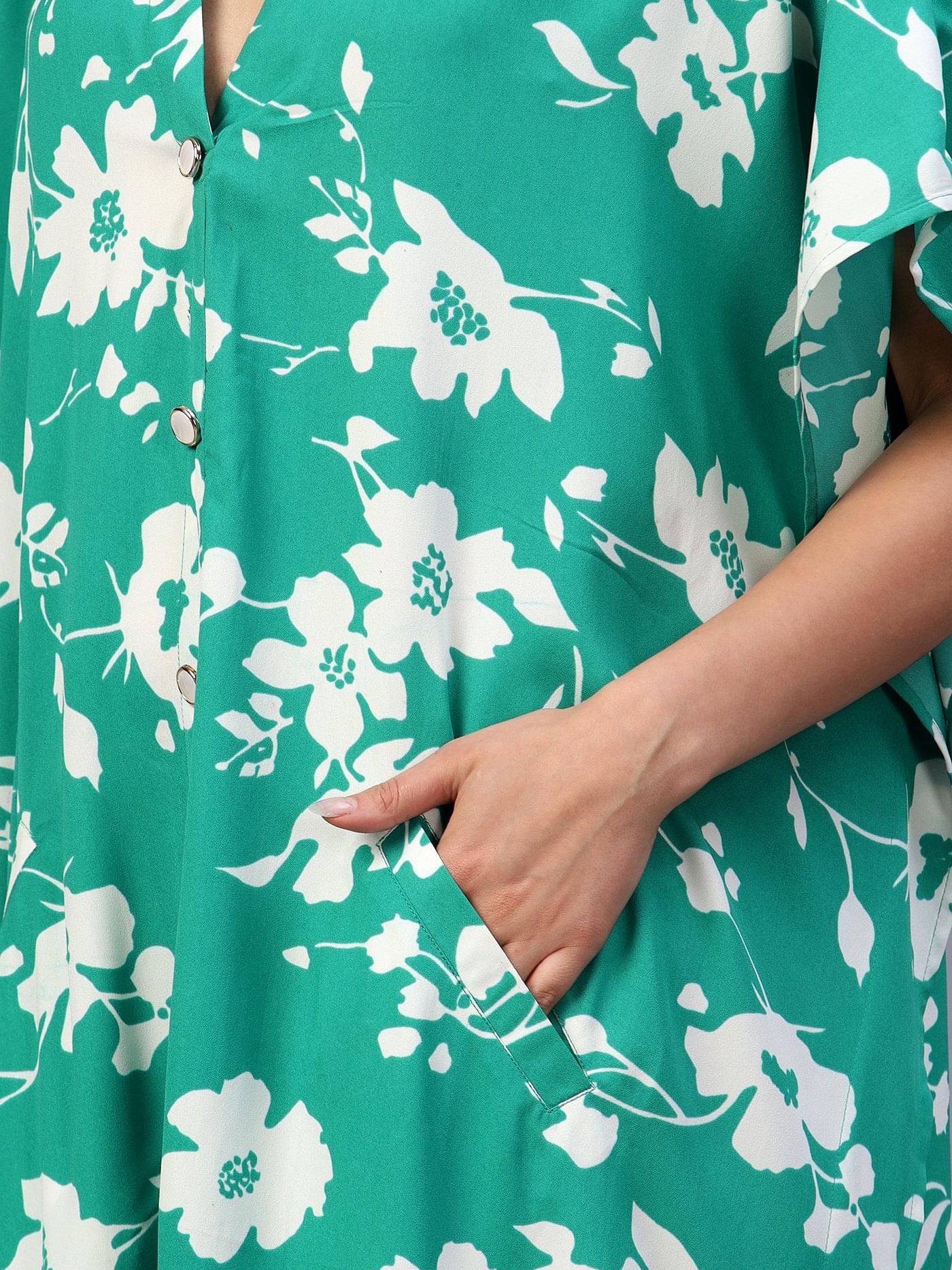 Floral Print Kaftan Dress