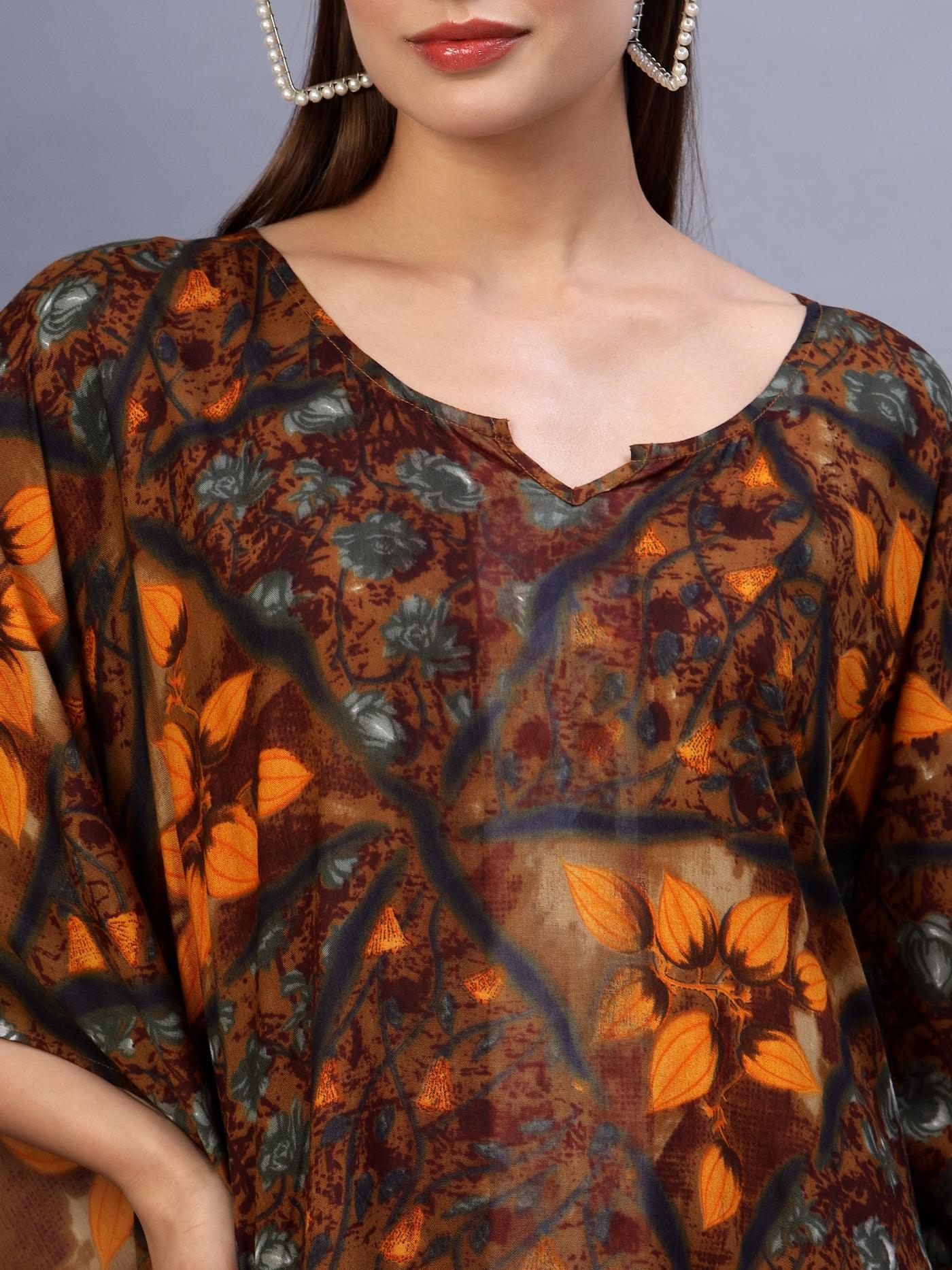 Bohemian Beauty Printed Kaftan Short Dress