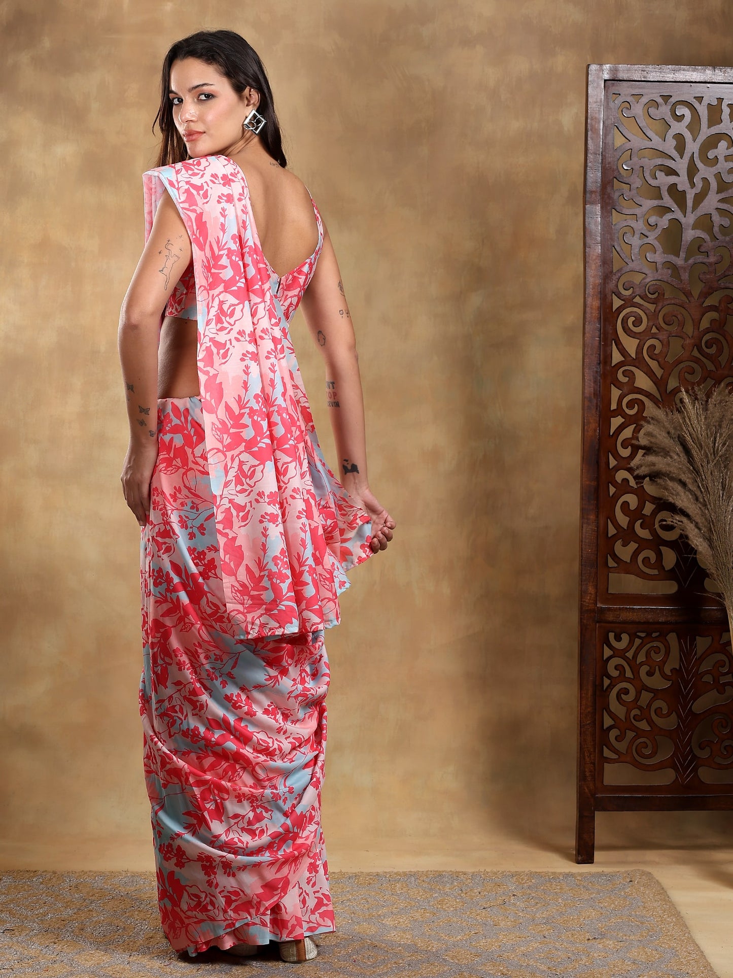 Printed Cotton Pre stitched Saree
