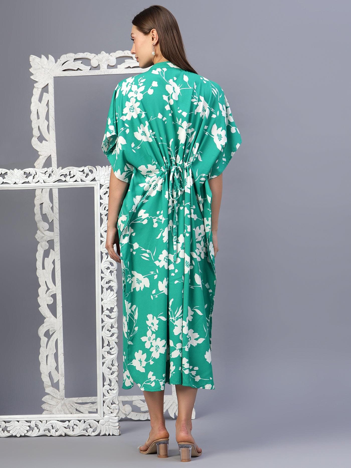 Floral Print Kaftan Dress