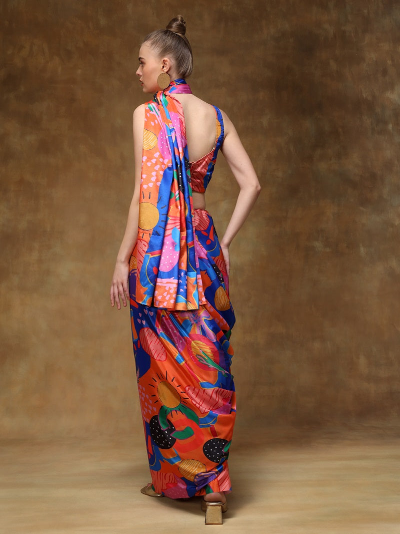 Bohemian Bliss stitched saree
