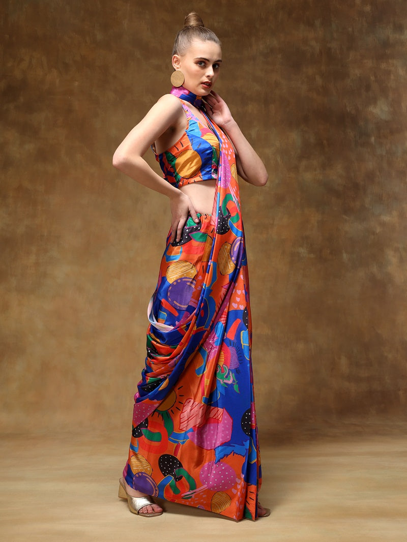 Bohemian Bliss stitched saree