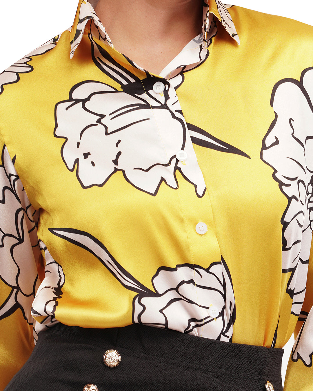 HOK yellow printed casual shirt