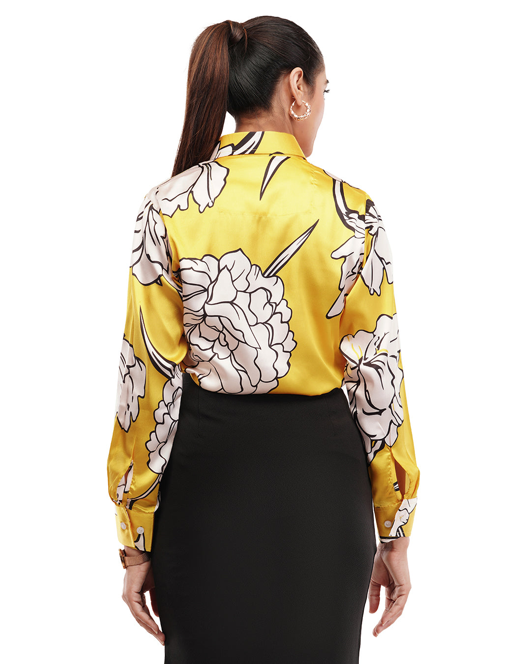 HOK yellow printed casual shirt