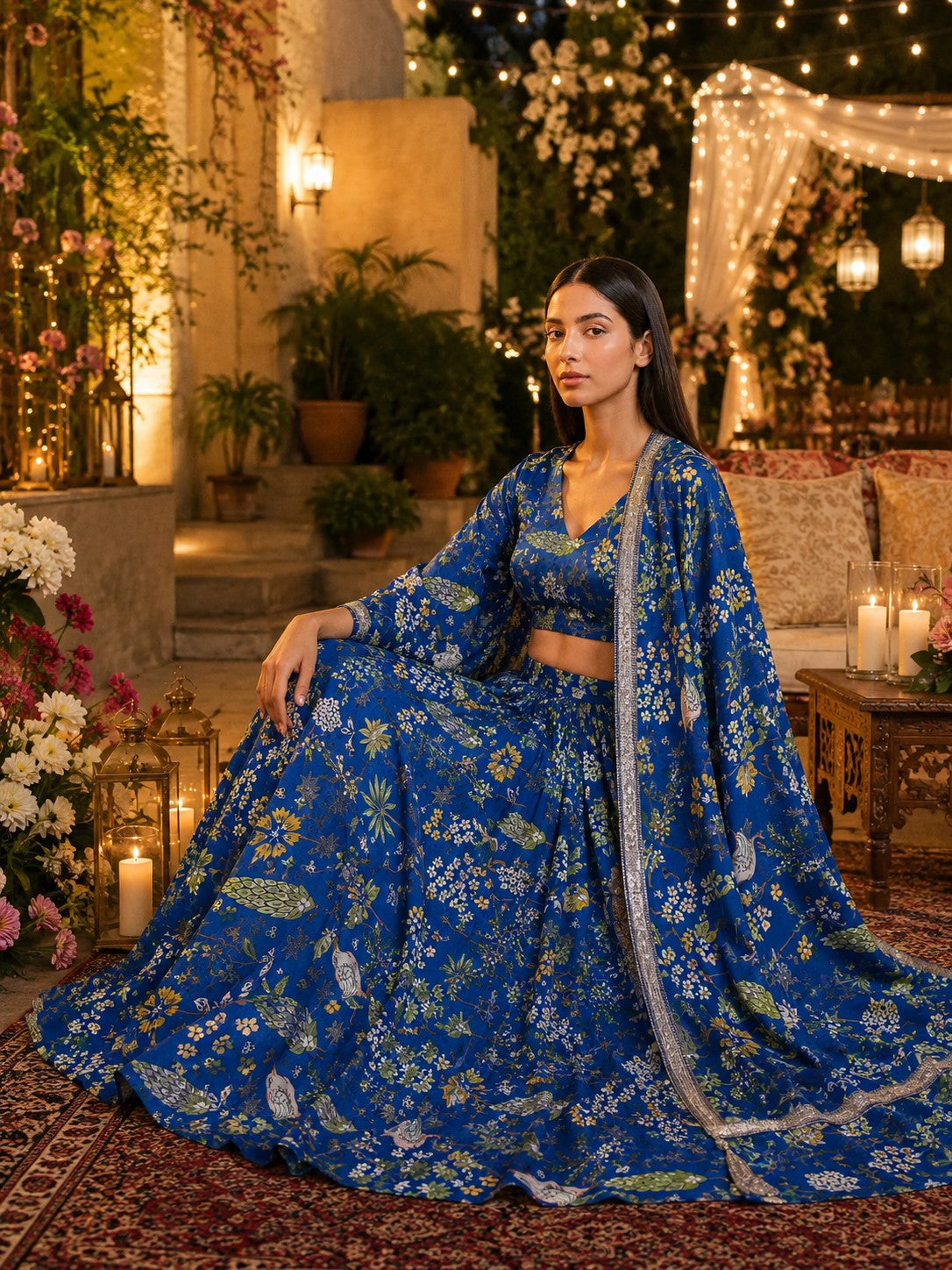 Twilight Garden Natural Crepe Ensemble