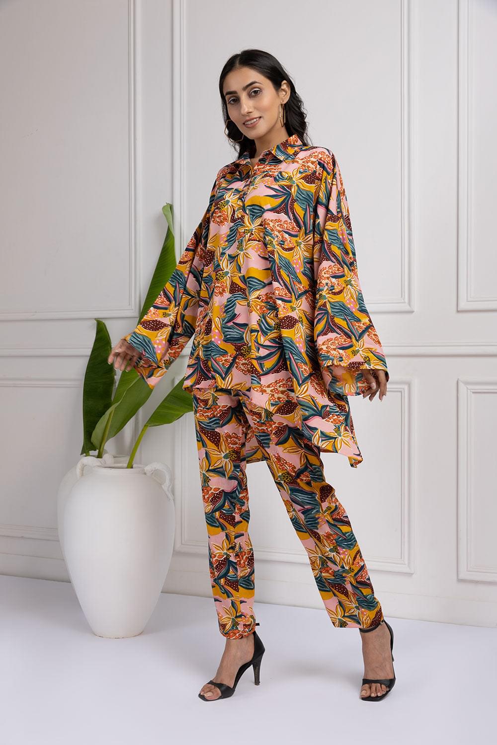 Coral Cave Kaftan Style Coord Set
