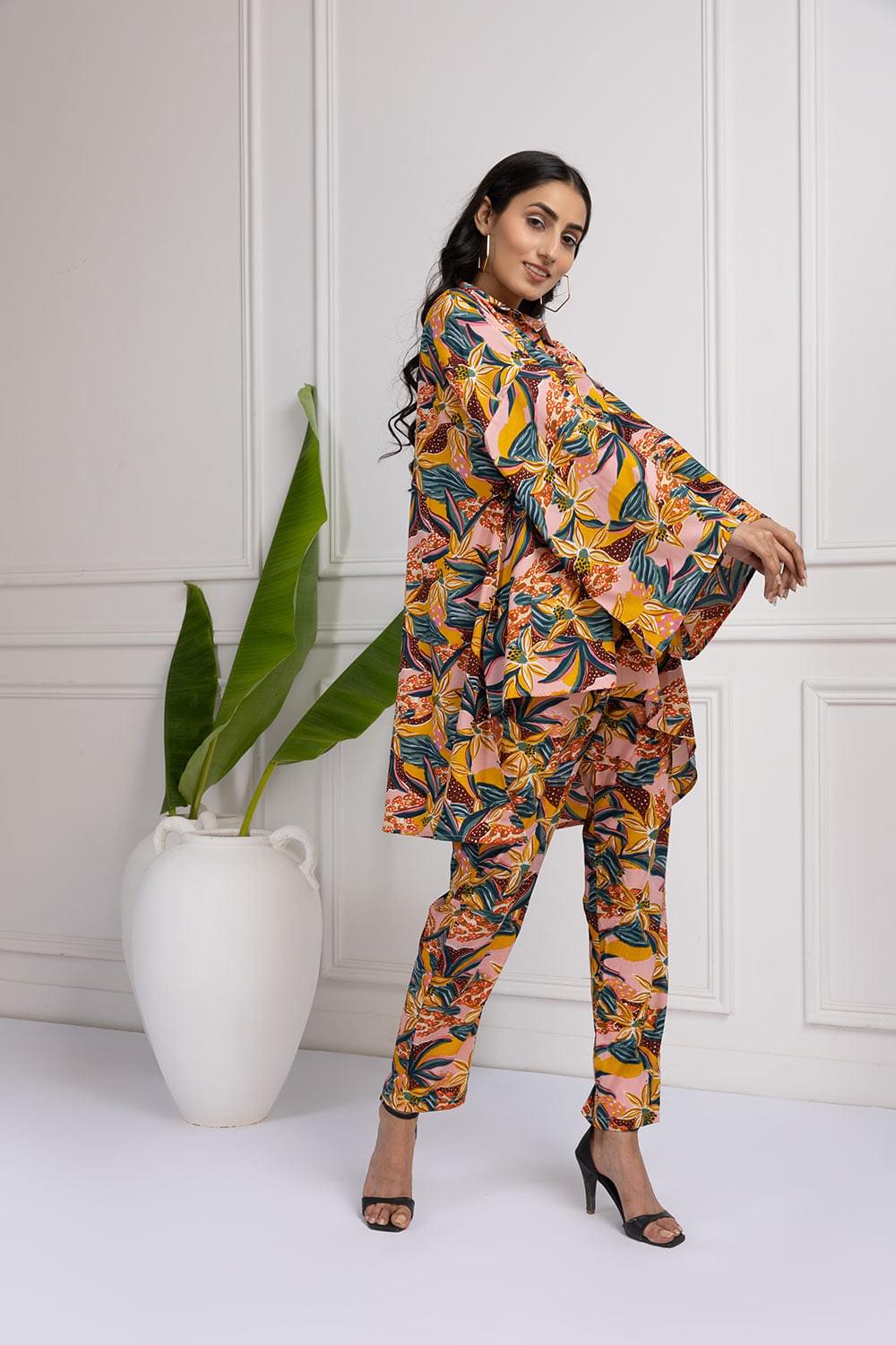 Coral Cave Kaftan Style Coord Set
