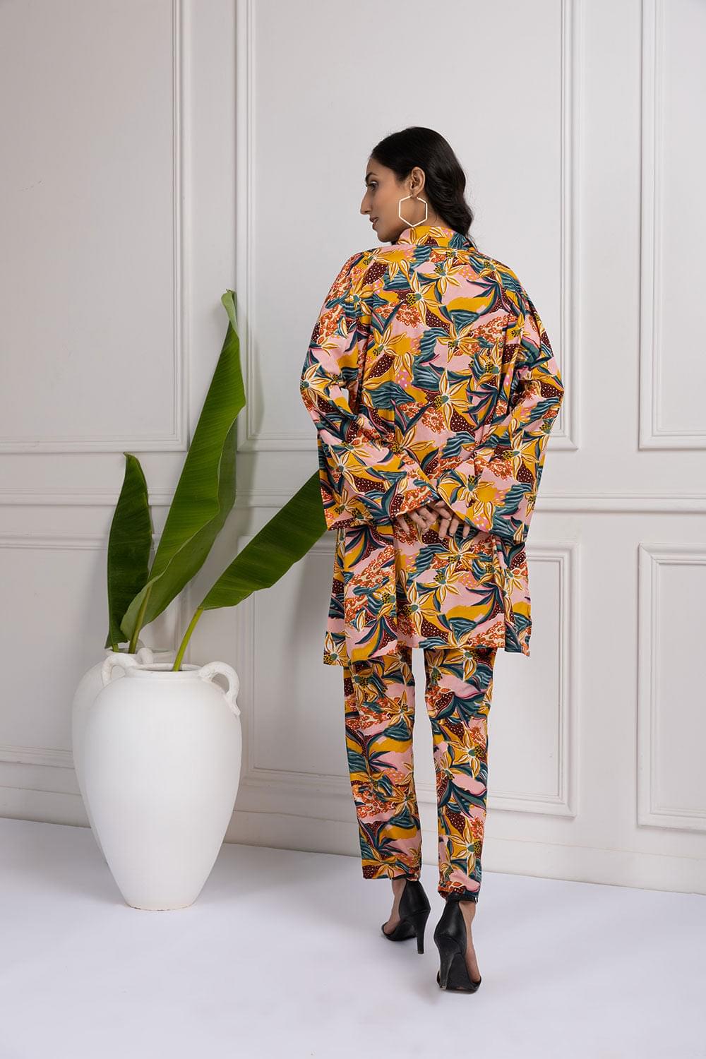 Coral Cave Kaftan Style Coord Set