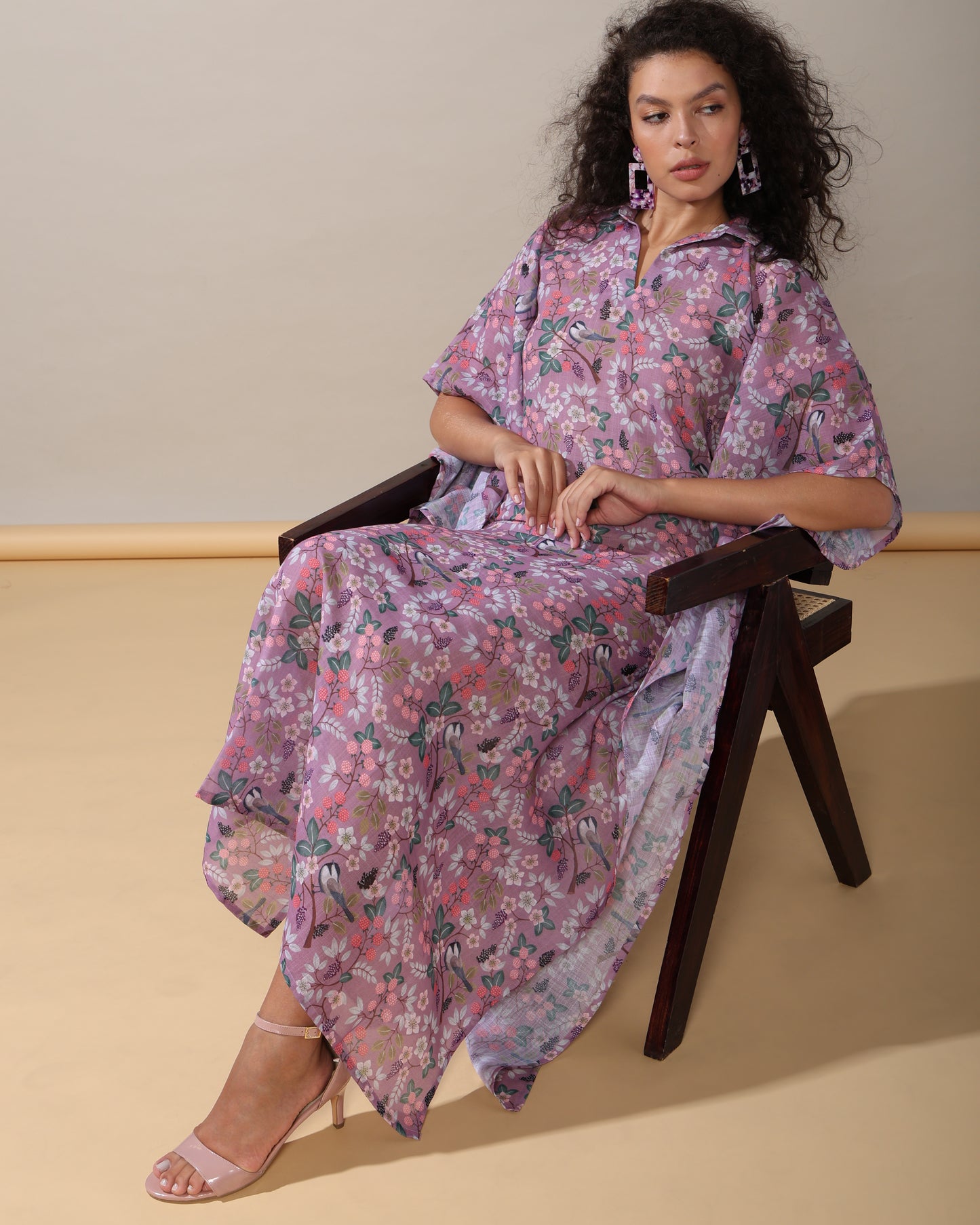 Glam in length linen long kaftan