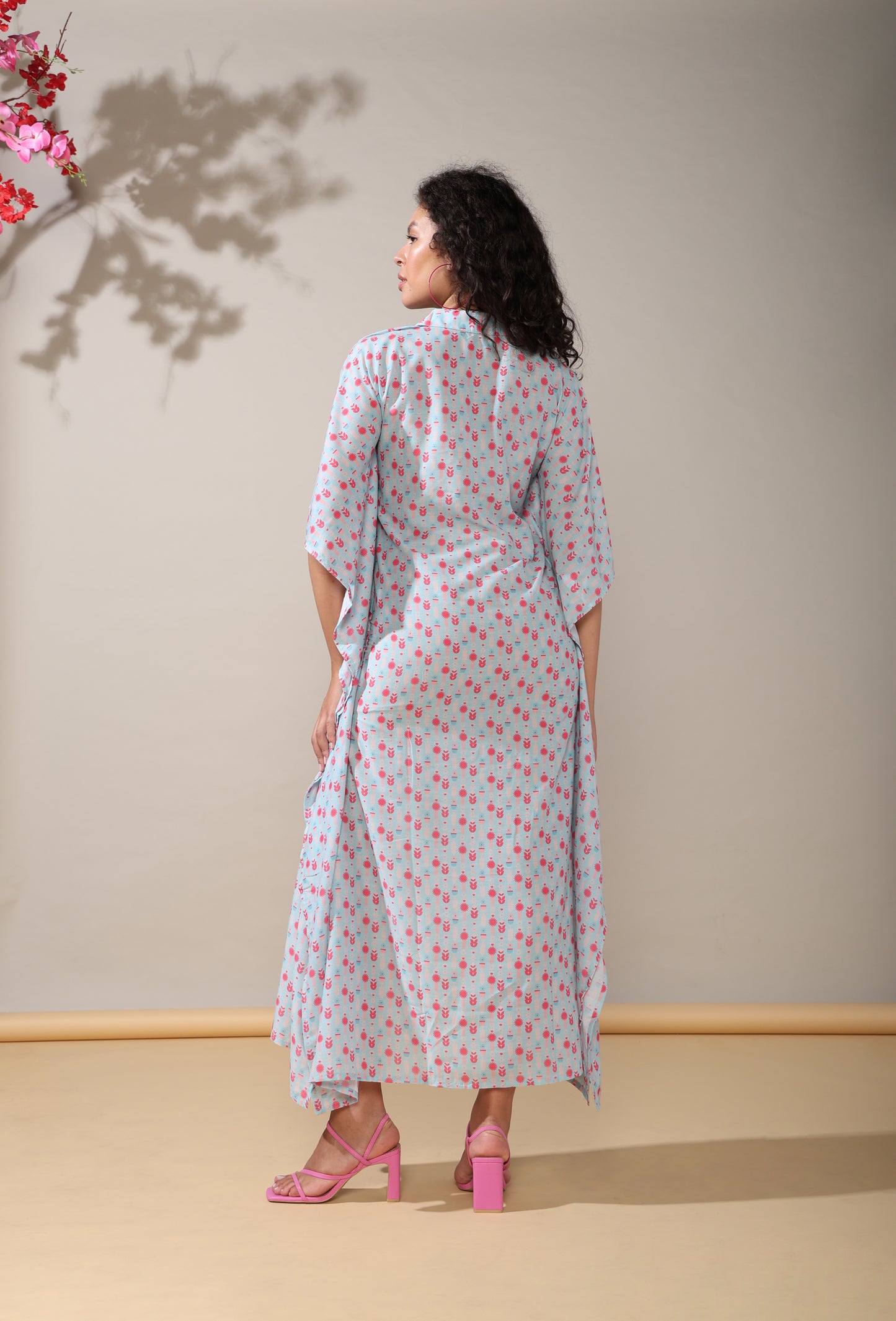 Chic cascades long kaftan dress