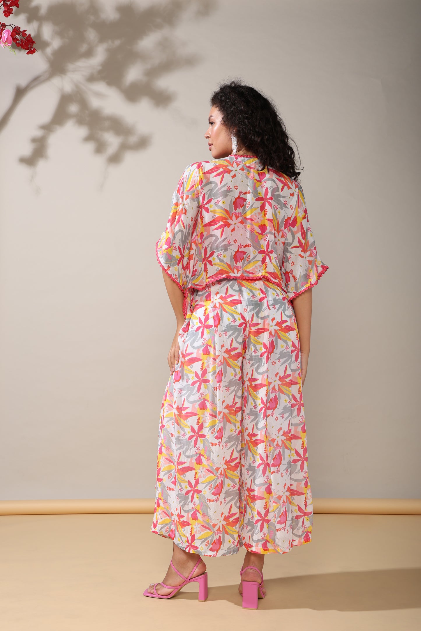 HOK ENSEMBLE- chiffon floral kaftan style set of 3