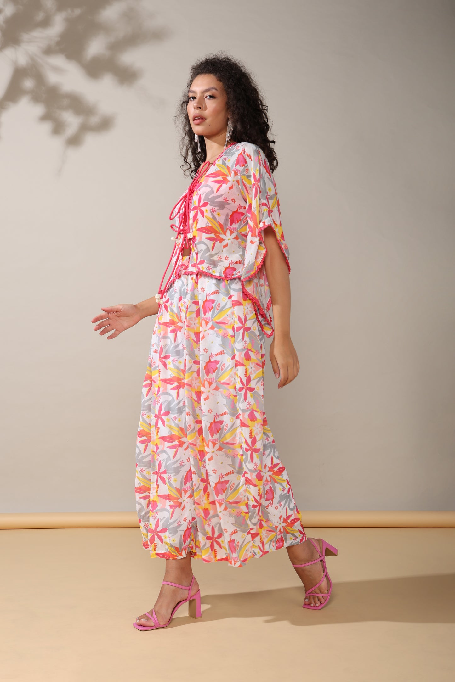 HOK ENSEMBLE- chiffon floral kaftan style set of 3