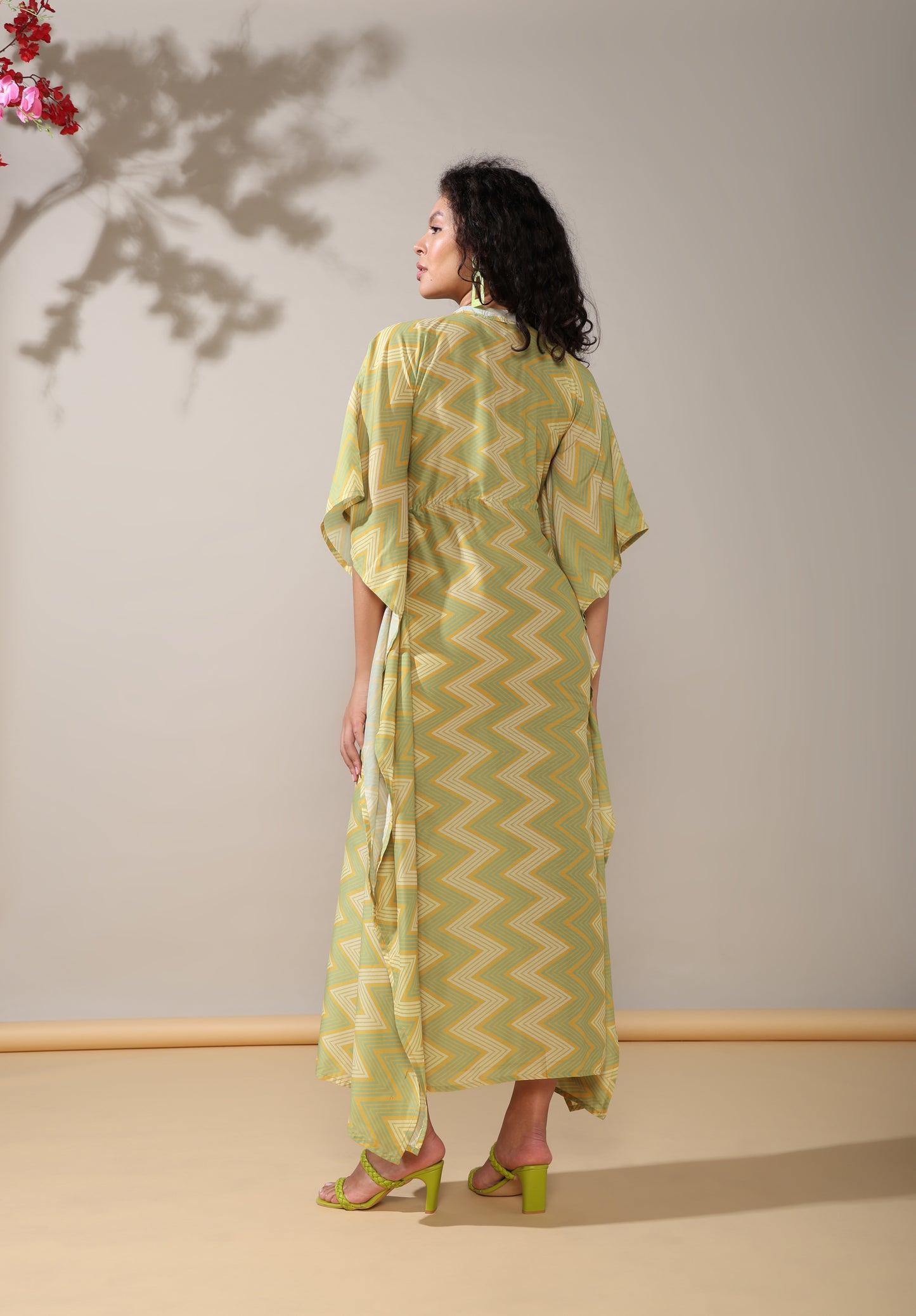 Zigzag long kaftan dress