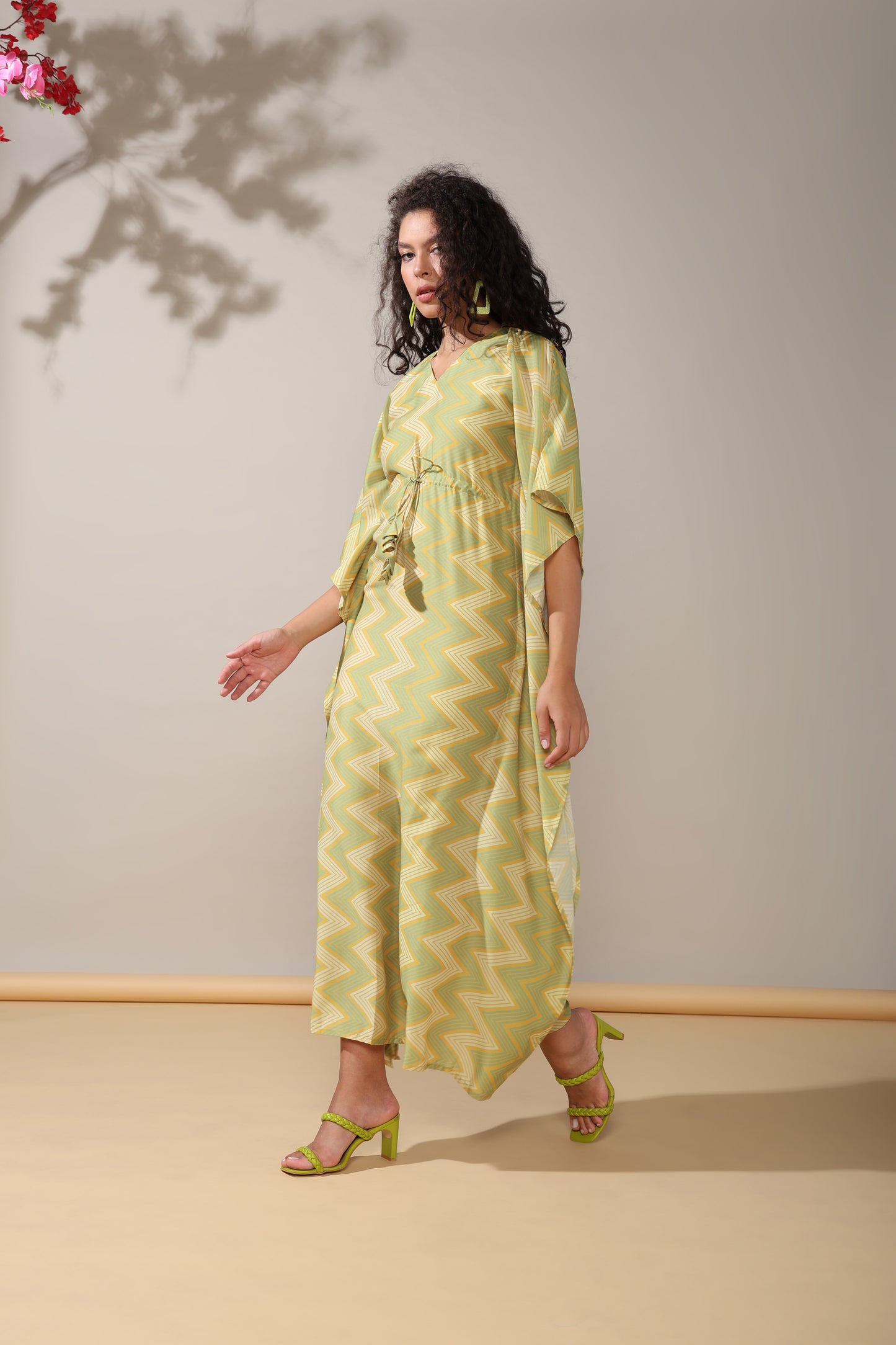 Zigzag long kaftan dress