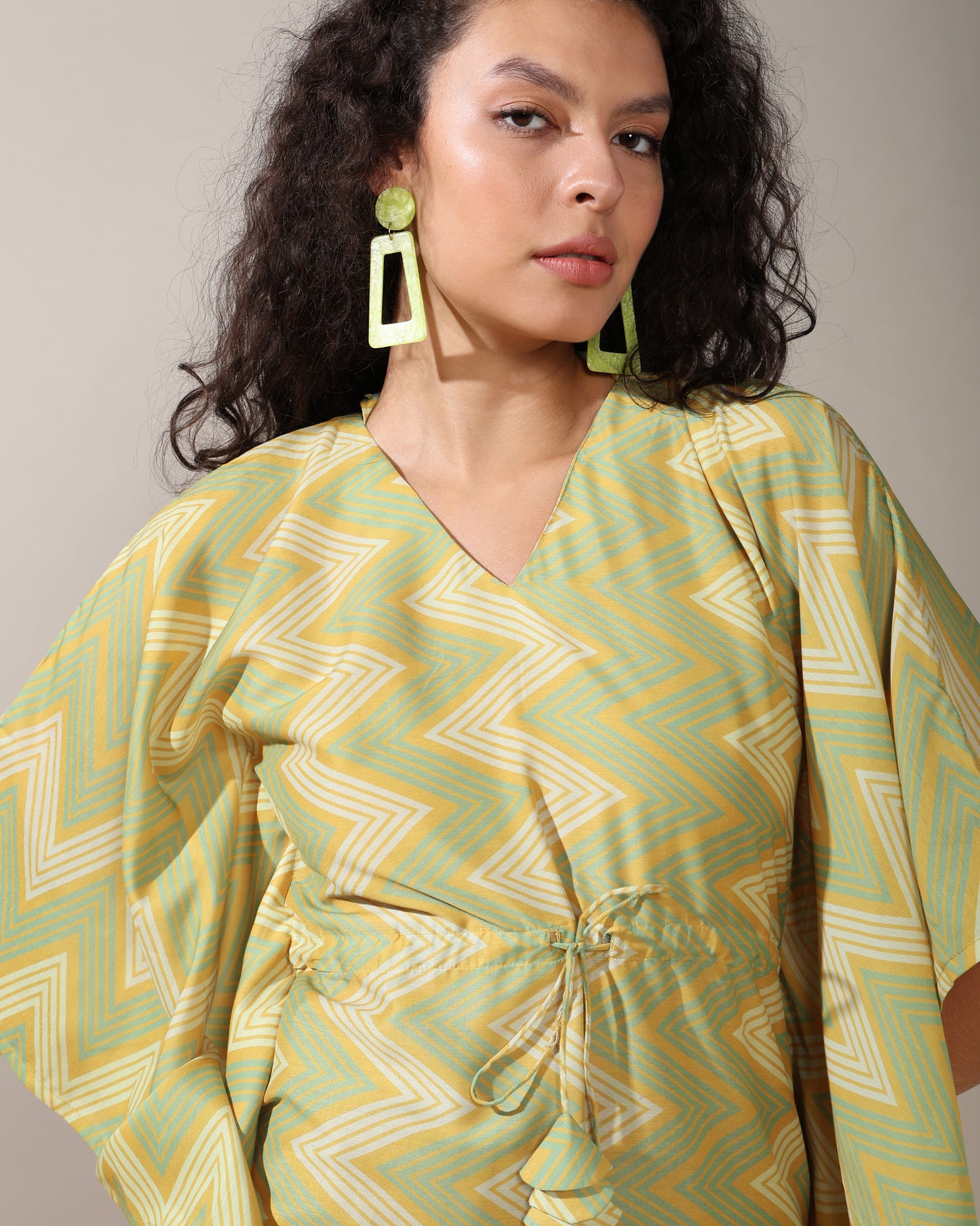 Zigzag long kaftan dress