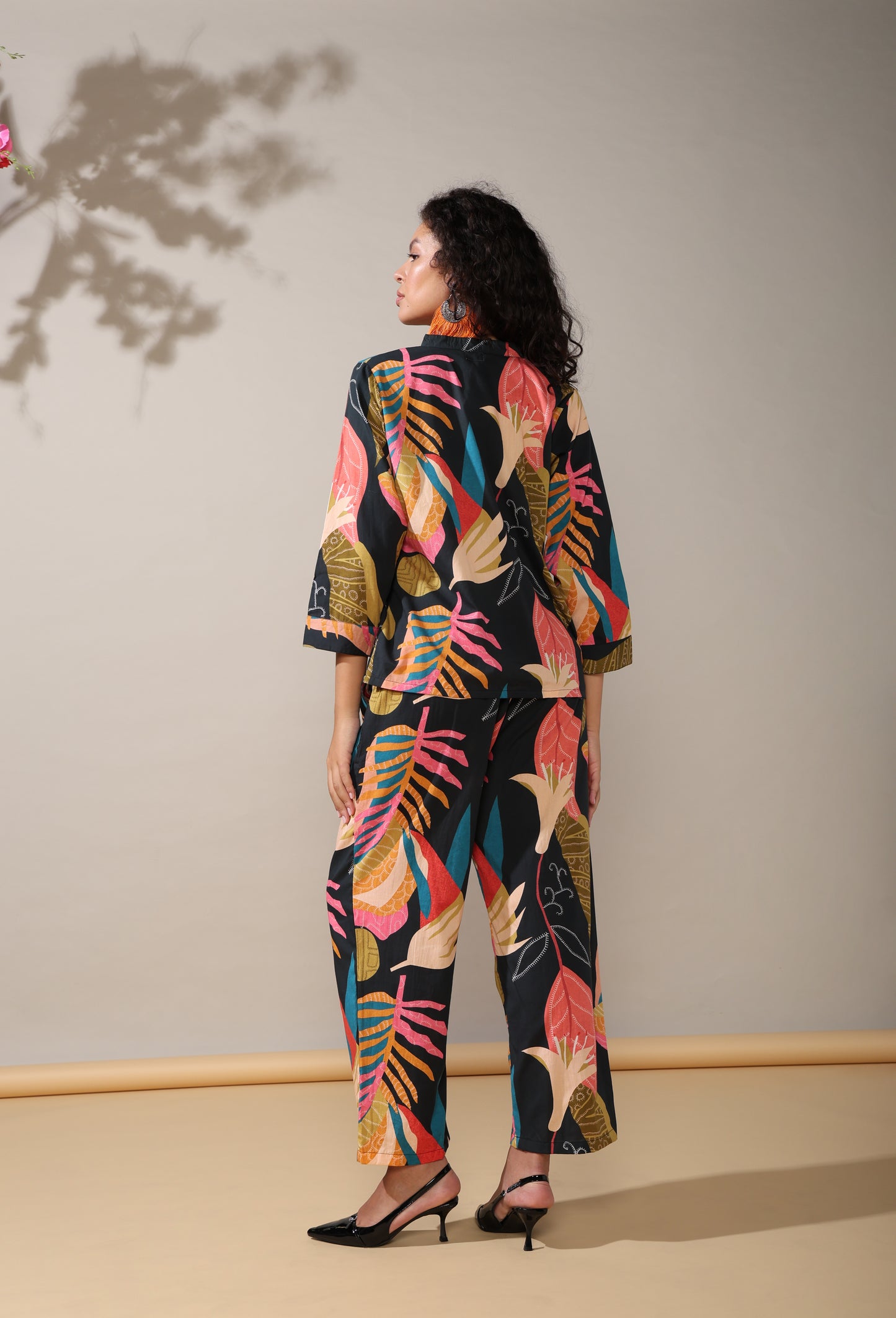 Black abstract pure cotton Coord set of 2