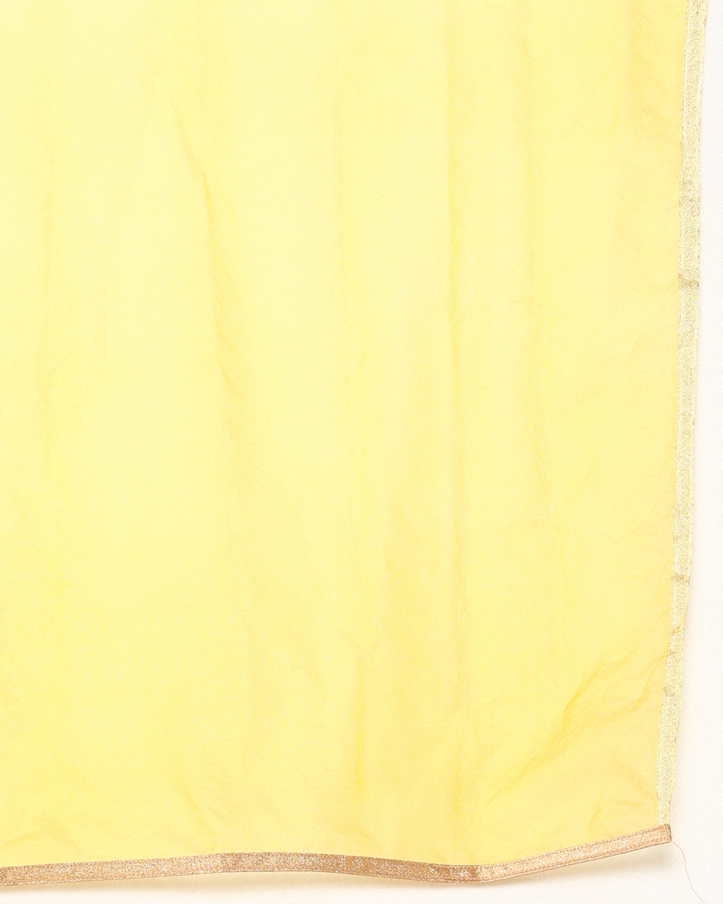 Mustard blue Georgette satin suit with organza dupatta set of 3