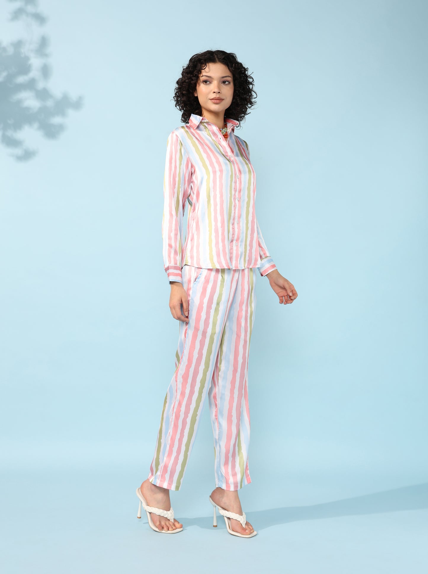 Stripes multicolour Printed Modal Co-ord Set- Set of 2