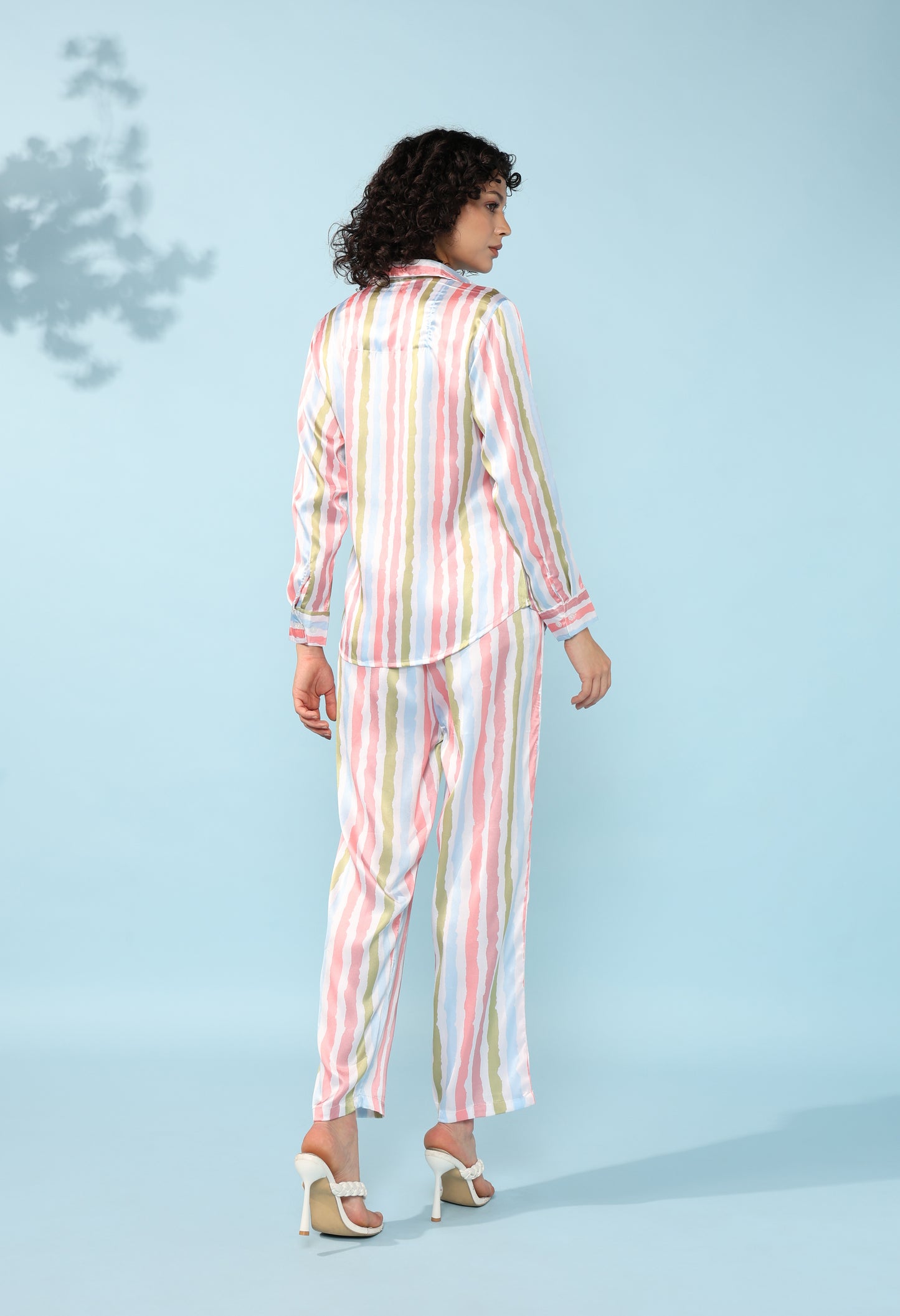 Stripes multicolour Printed Modal Co-ord Set- Set of 2