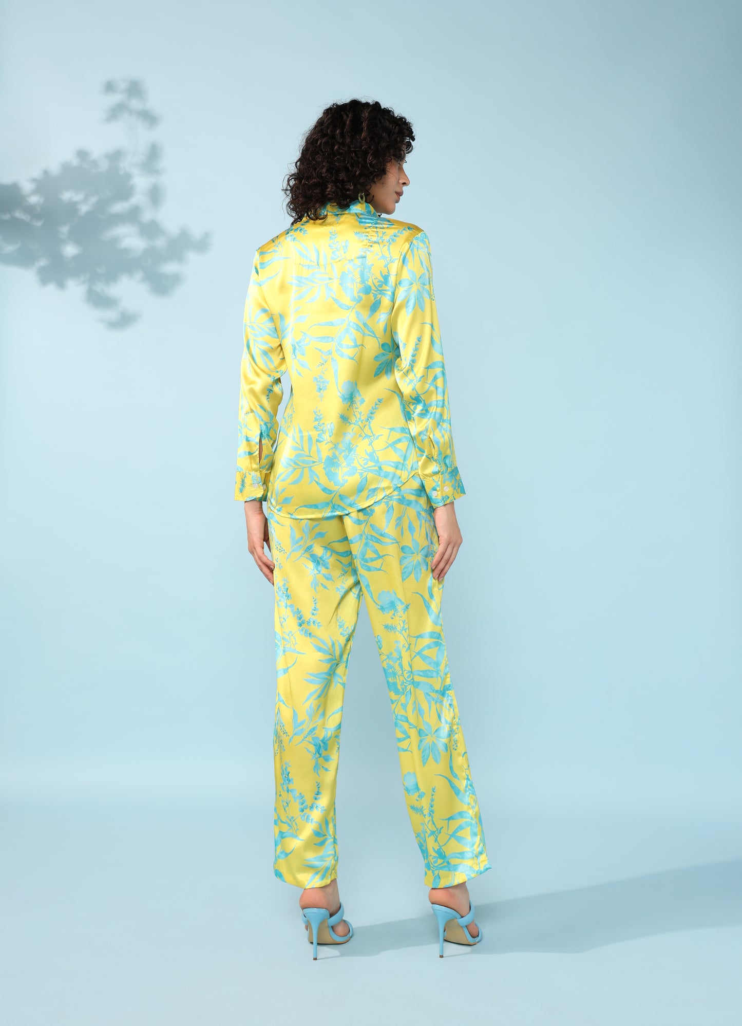 Yellow green multicolour Printed Modal Co-ord Set- Set of 2