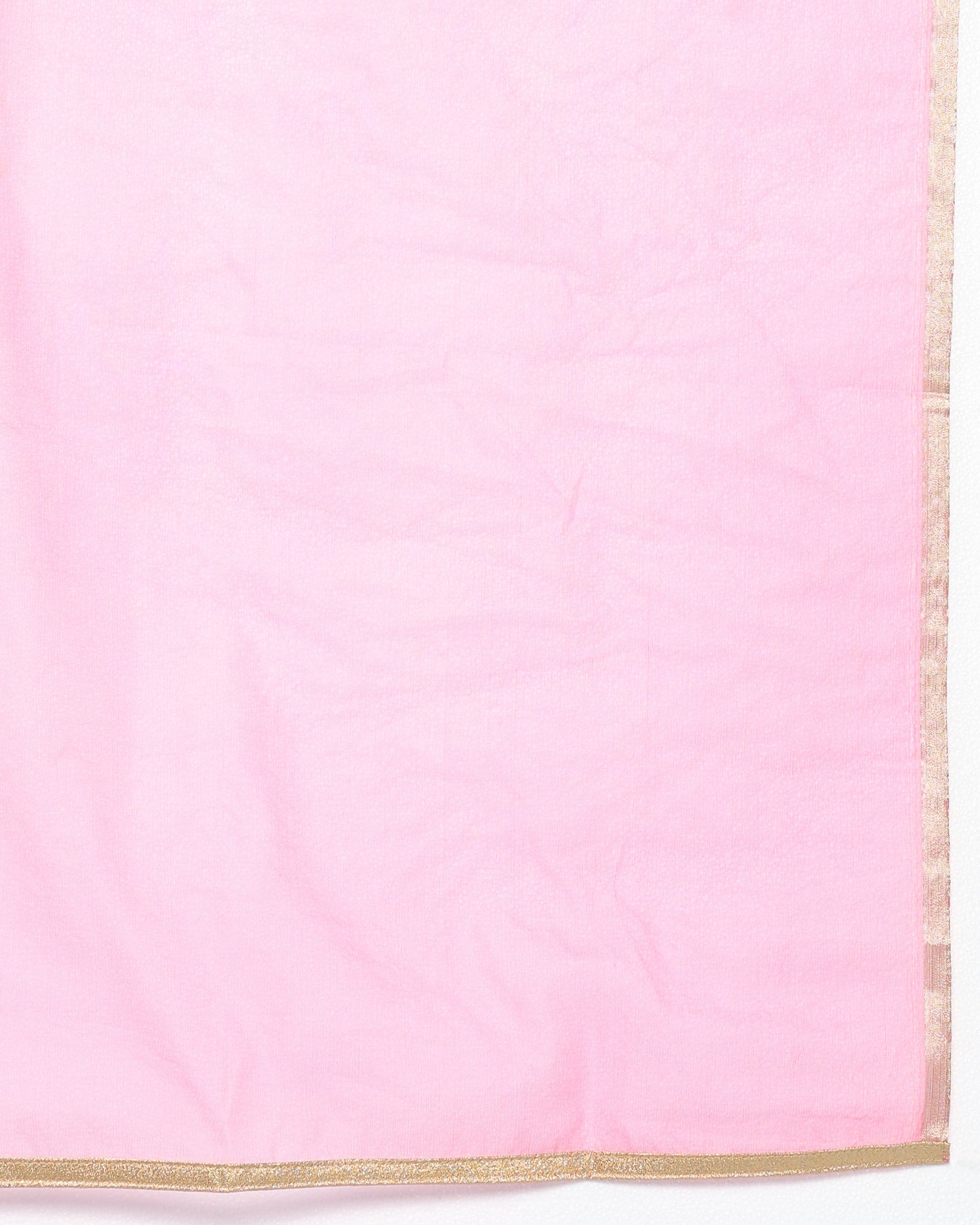 Pink floral Georgette suit with organza dupatta set of 3