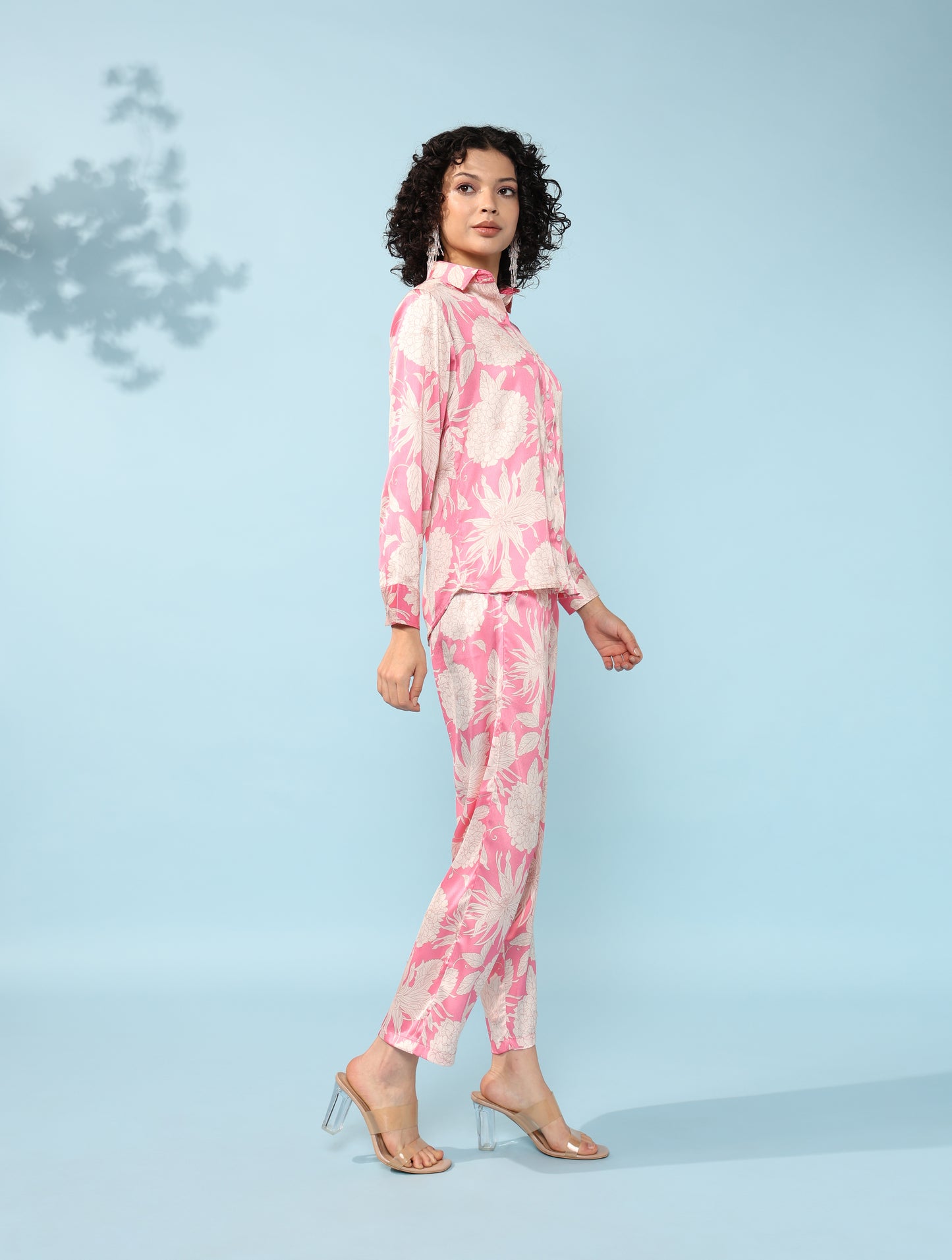 Pink multicolour Printed Modal Co-ord Set- Set of 2