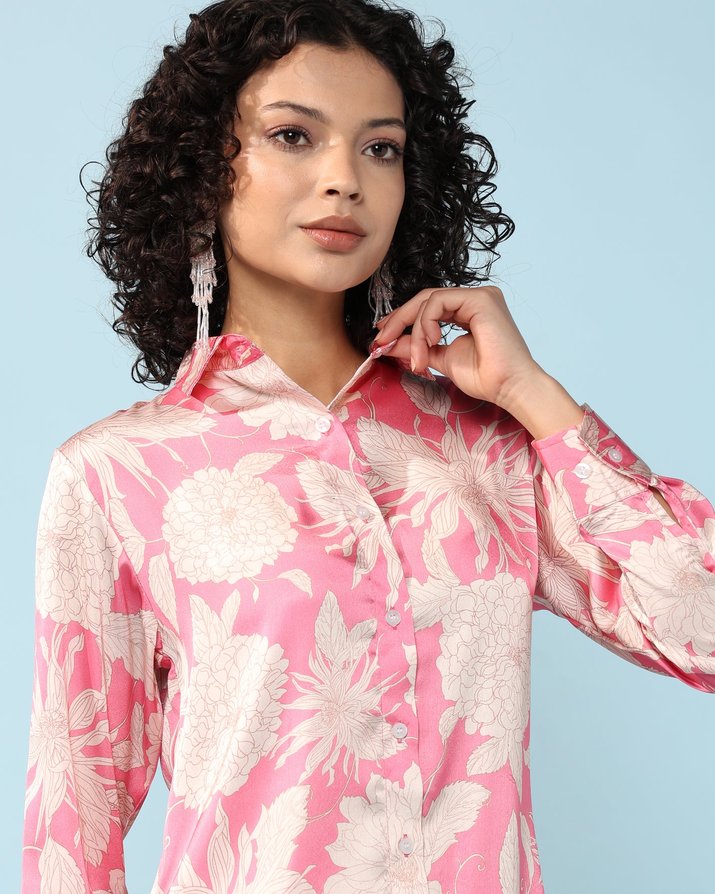 Pink multicolour Printed Modal Co-ord Set- Set of 2