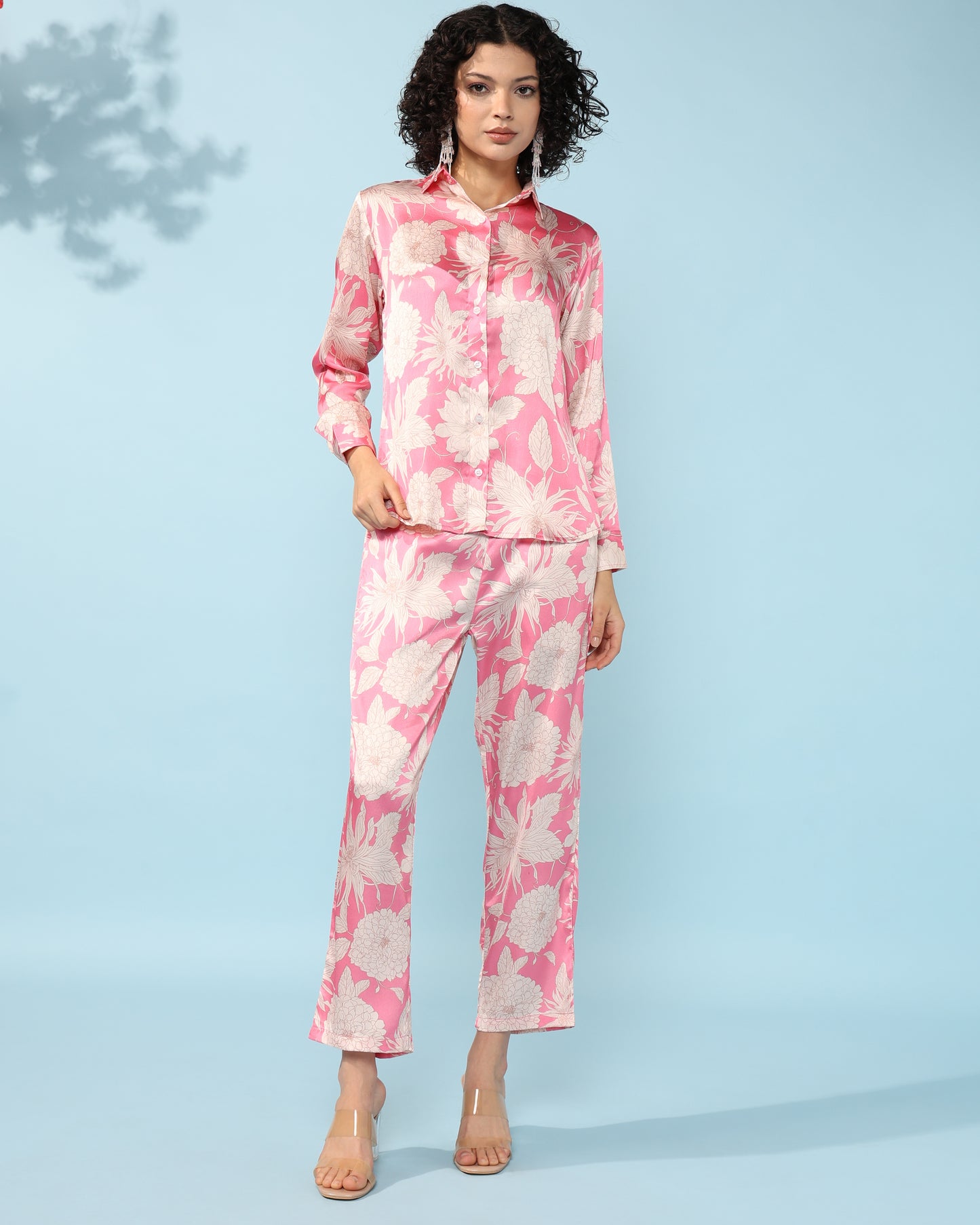 Pink multicolour Printed Modal Co-ord Set- Set of 2