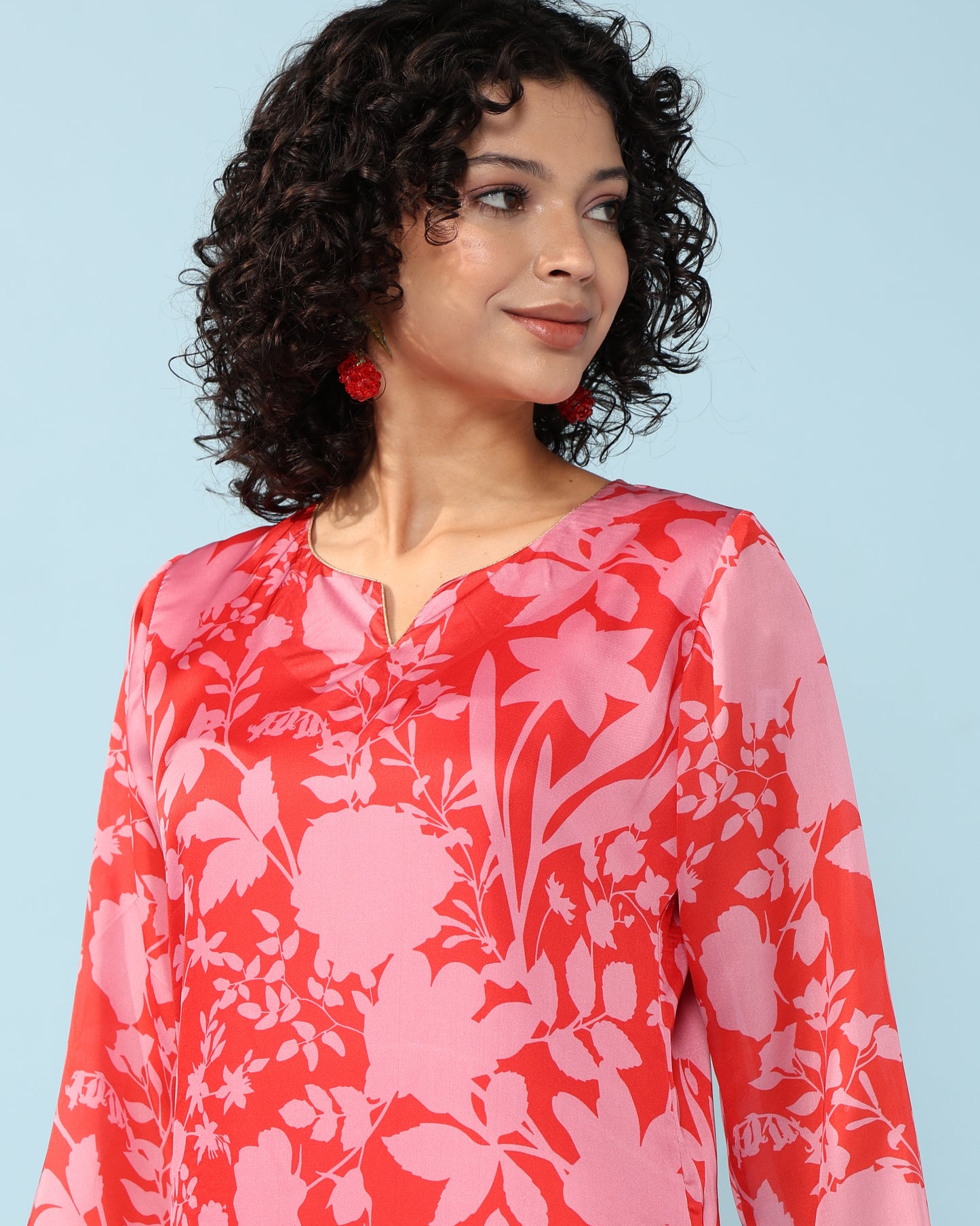 Floral multicolour Georgette suit with organza dupatta set of 3