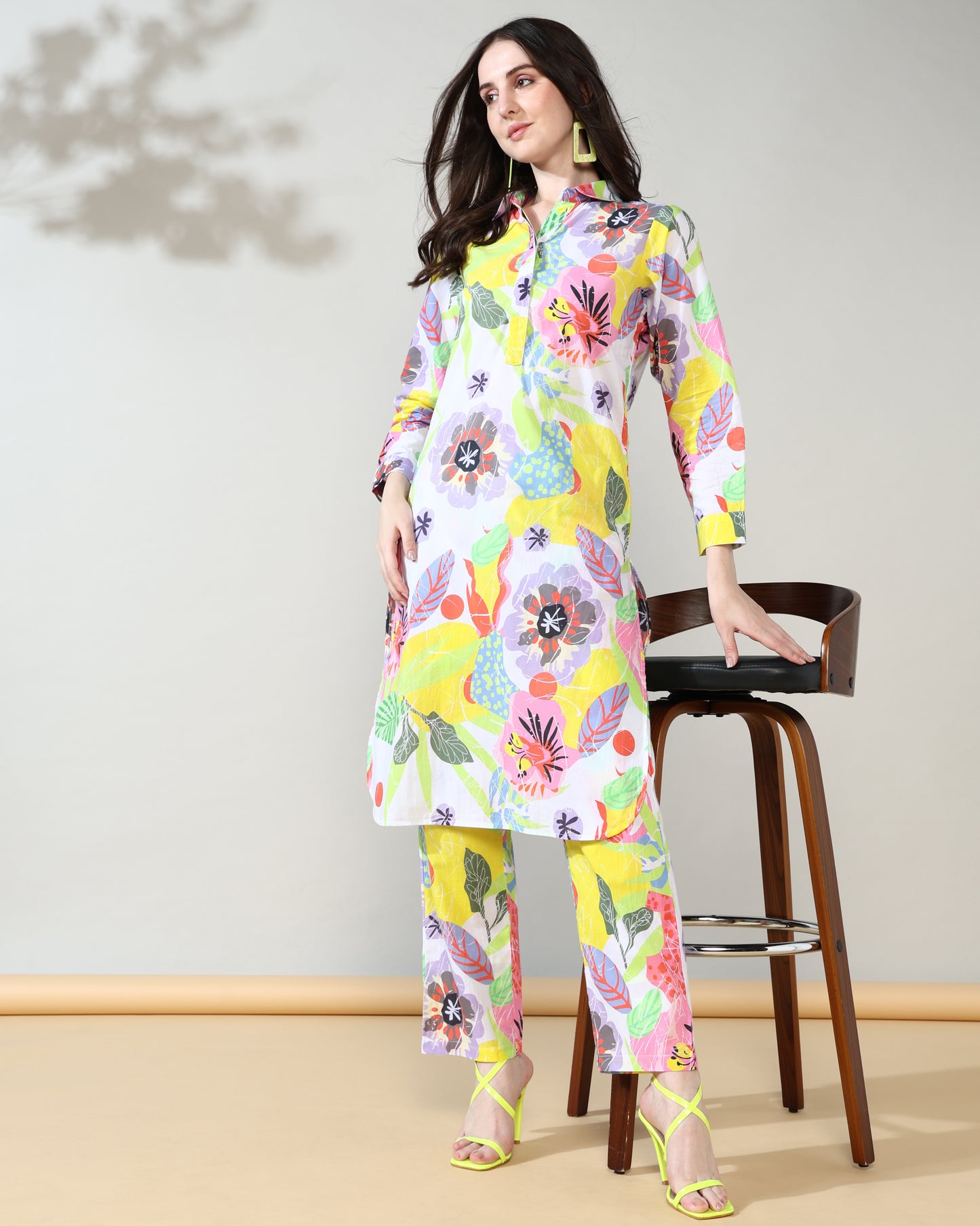 Tropical Teal Lounge Pure Cotton Suit set of 2