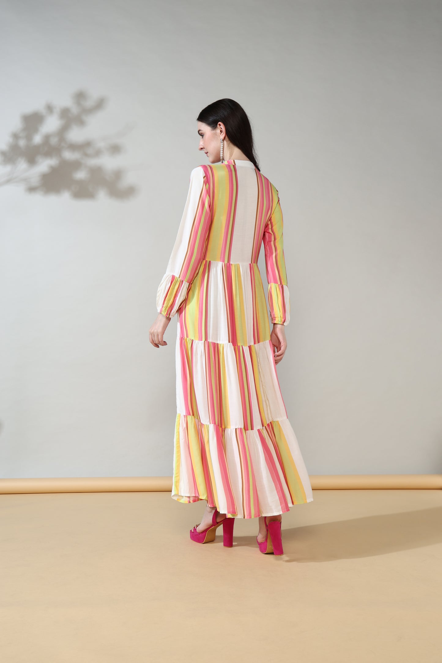 Stripes Luxe Pure Muslin Lounge Dress
