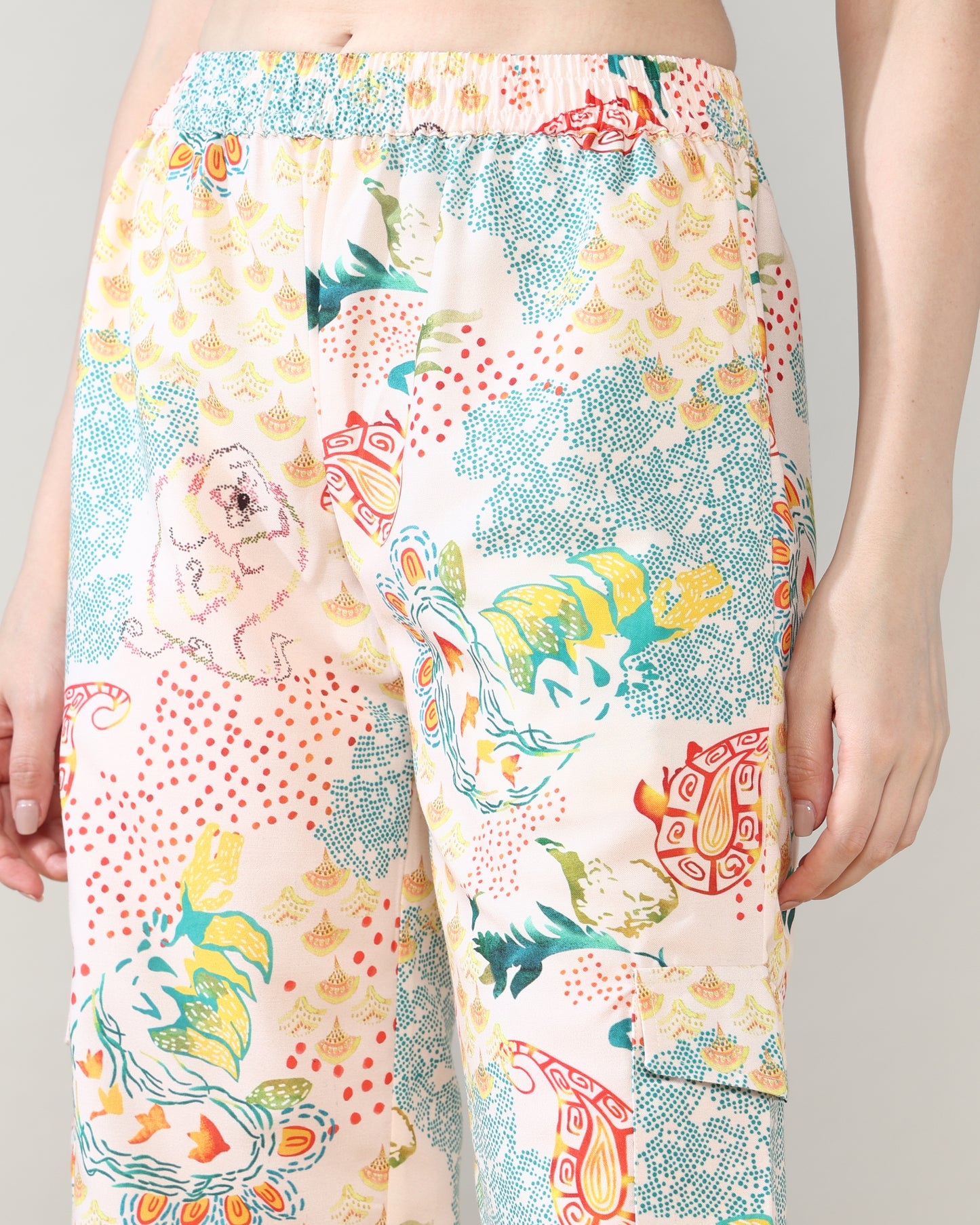 Sunkissed Beige Ethnic Rayon Coord set of 2