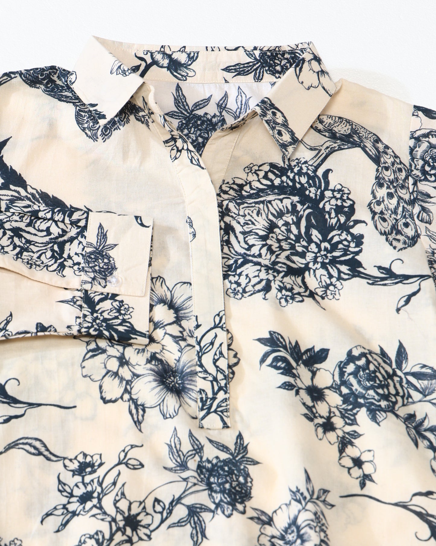 Luxe blue flower Drift Pure Cotton Suit set of 2