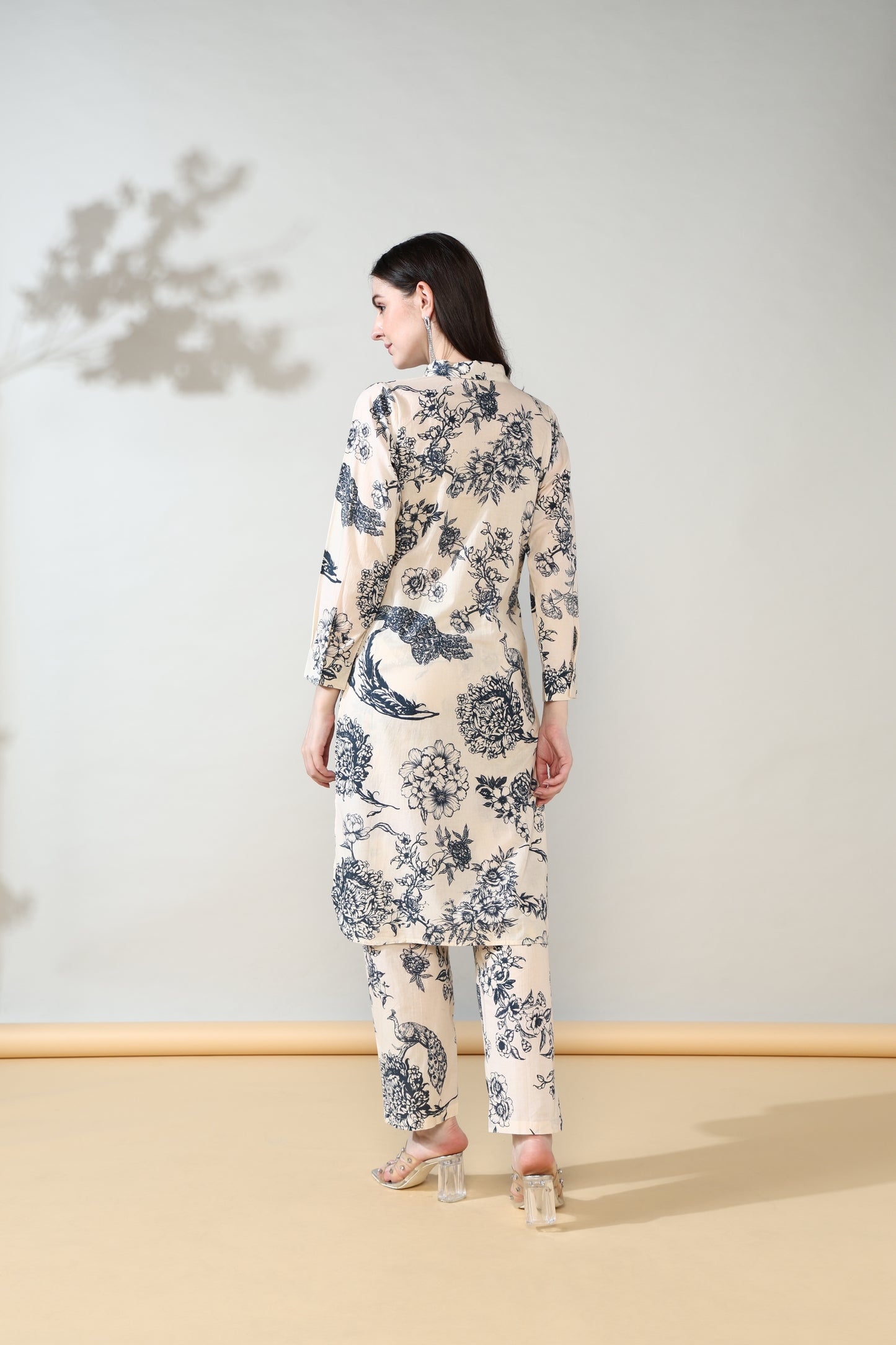 Luxe blue flower Drift Pure Cotton Suit set of 2