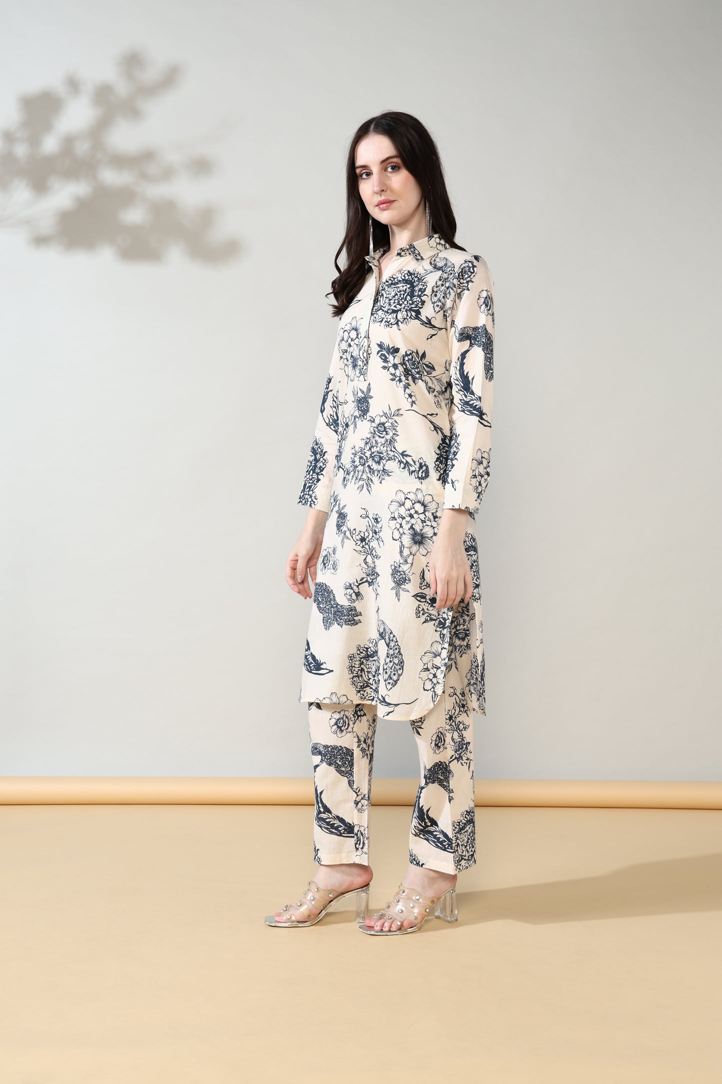 Luxe blue flower Drift Pure Cotton Suit set of 2