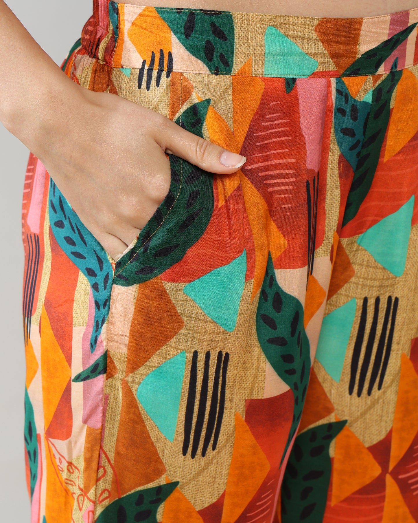Orange ethnic Pure Muslin Suit Set of 2