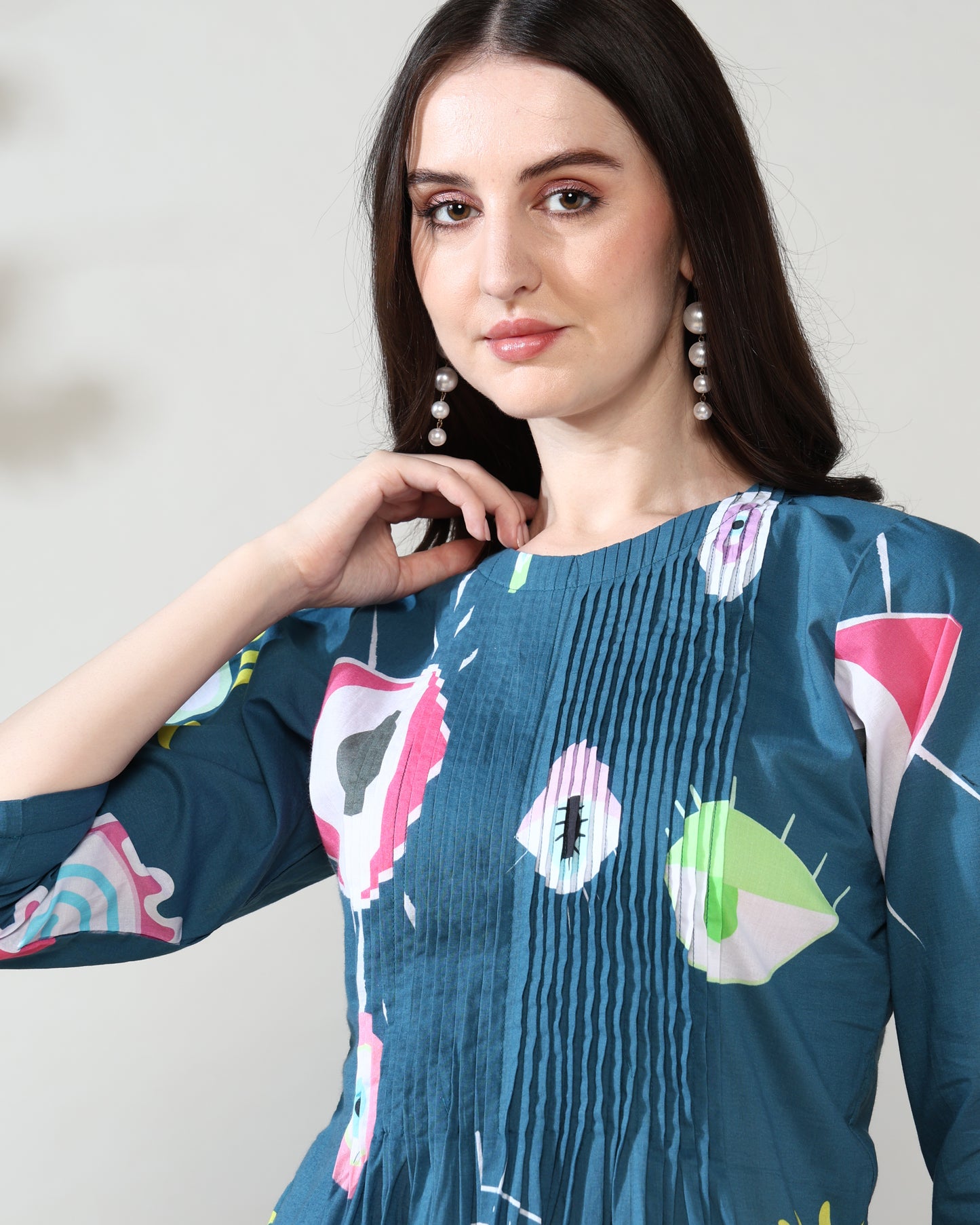 Evil Eye Blue Print Pure Cotton Suit Set of 2