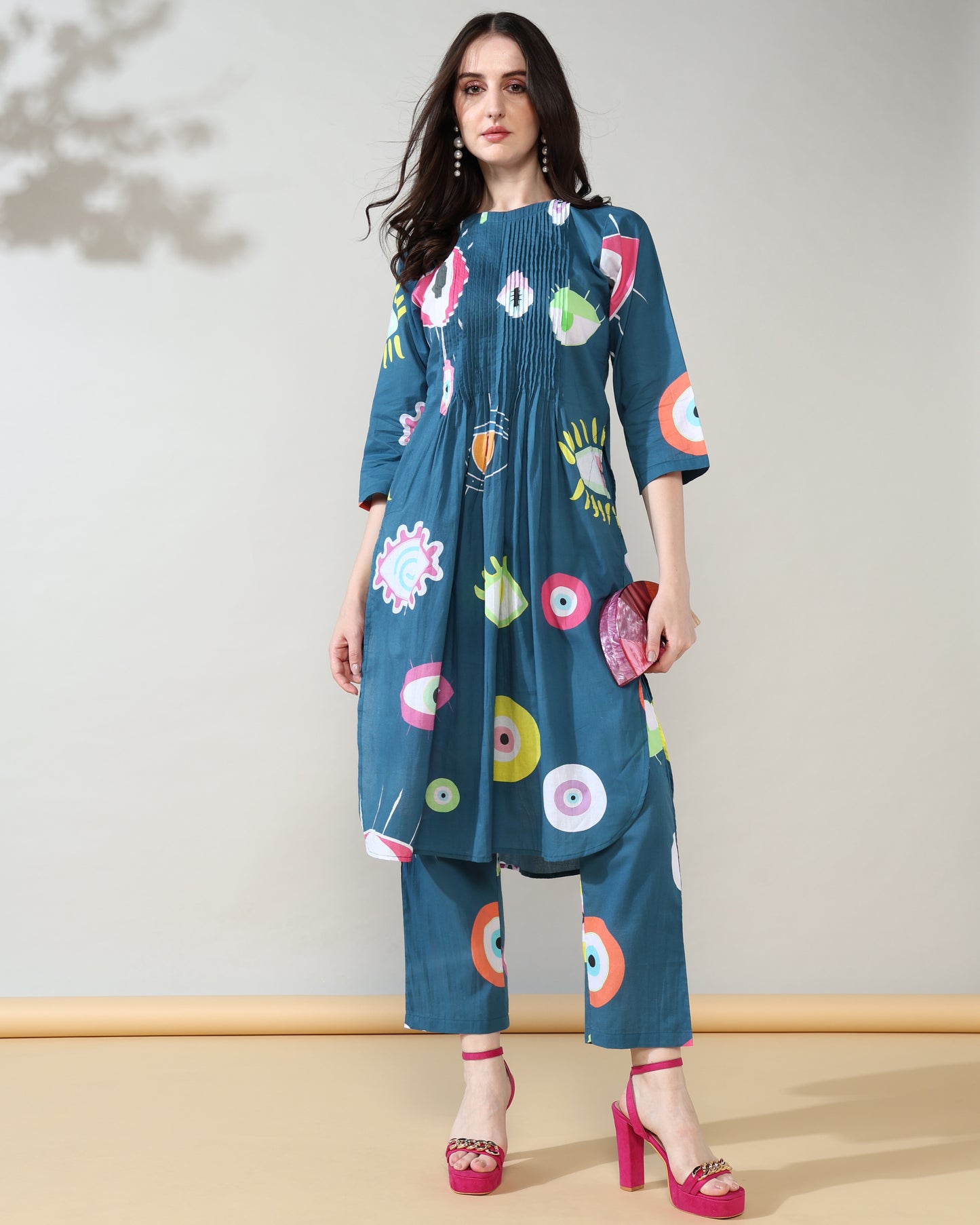 Evil Eye Blue Print Pure Cotton Suit Set of 2