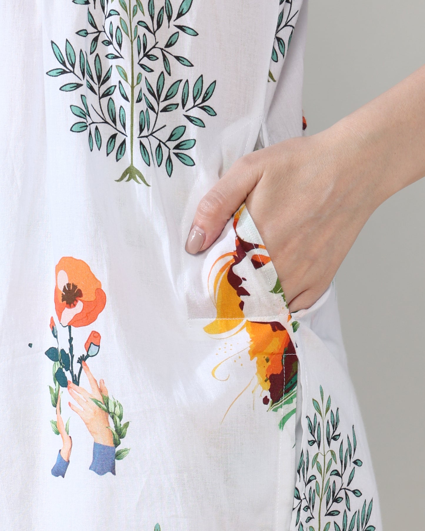 White garden Pure Cotton Suit Set of 2